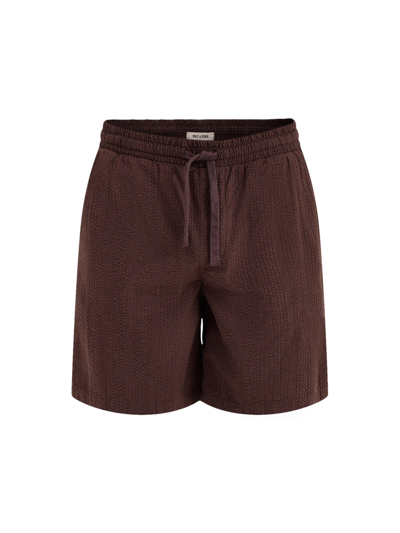 Cruz Seersucker Jogger Shorts Brown