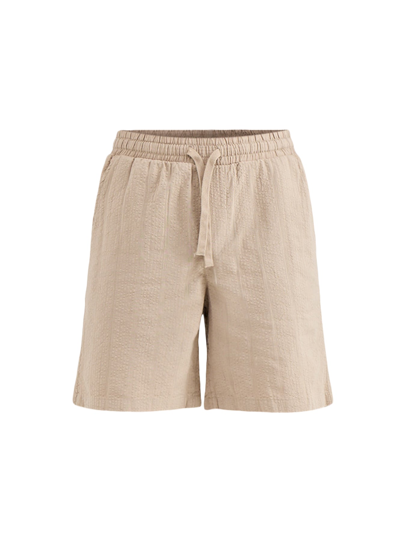 Seersucker Jogger Shorts Beige
