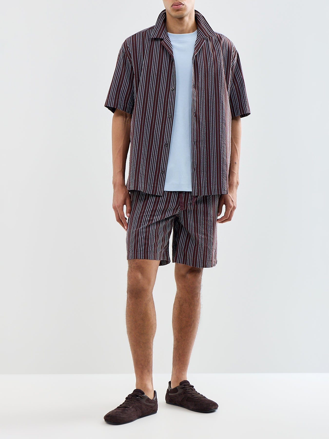 Seersucker Resort Shirt Blue