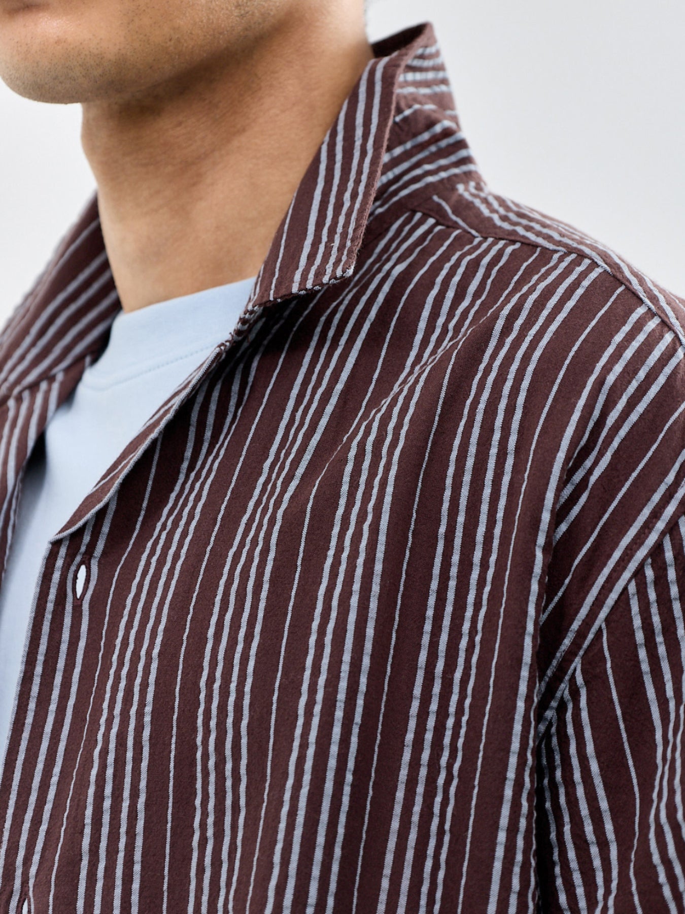 Seersucker Resort Shirt Blue