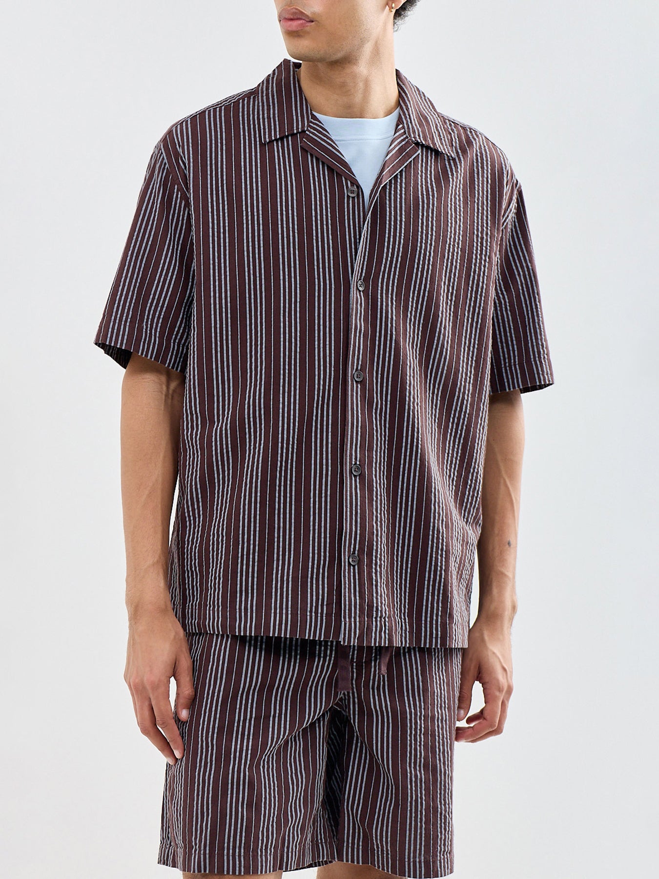 Seersucker Resort Shirt Blue