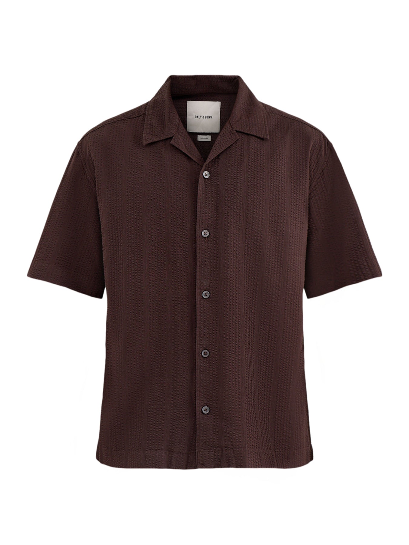 Seersucker Resort Shirt Brown