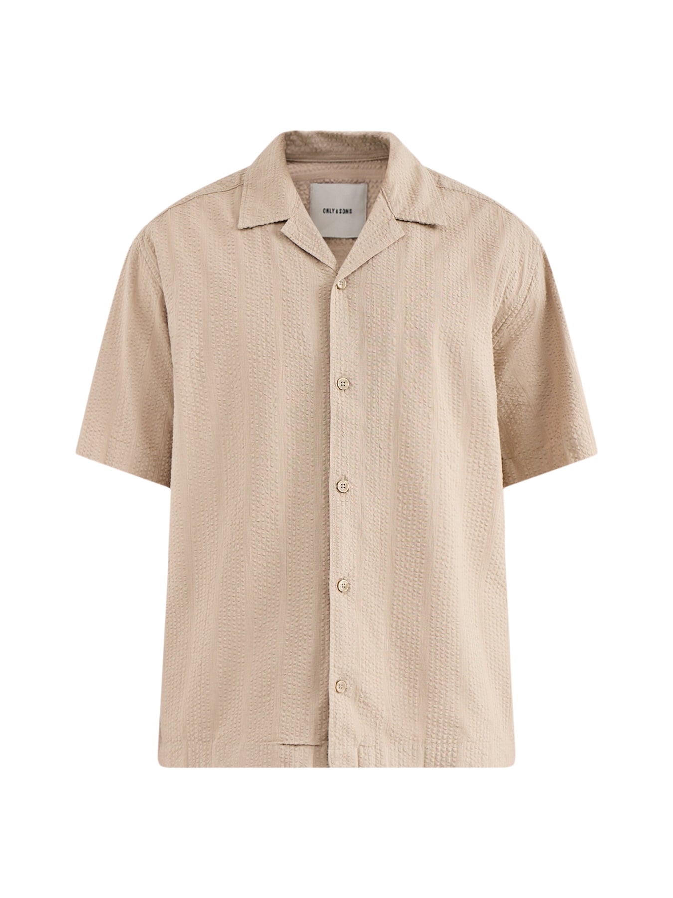 Seersucker Resort Shirt Beige