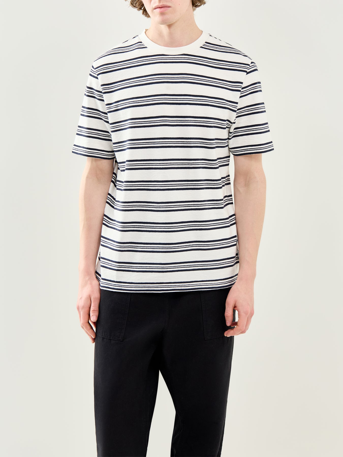 Textured Stripe Organic Cotton T-Shirt Multi