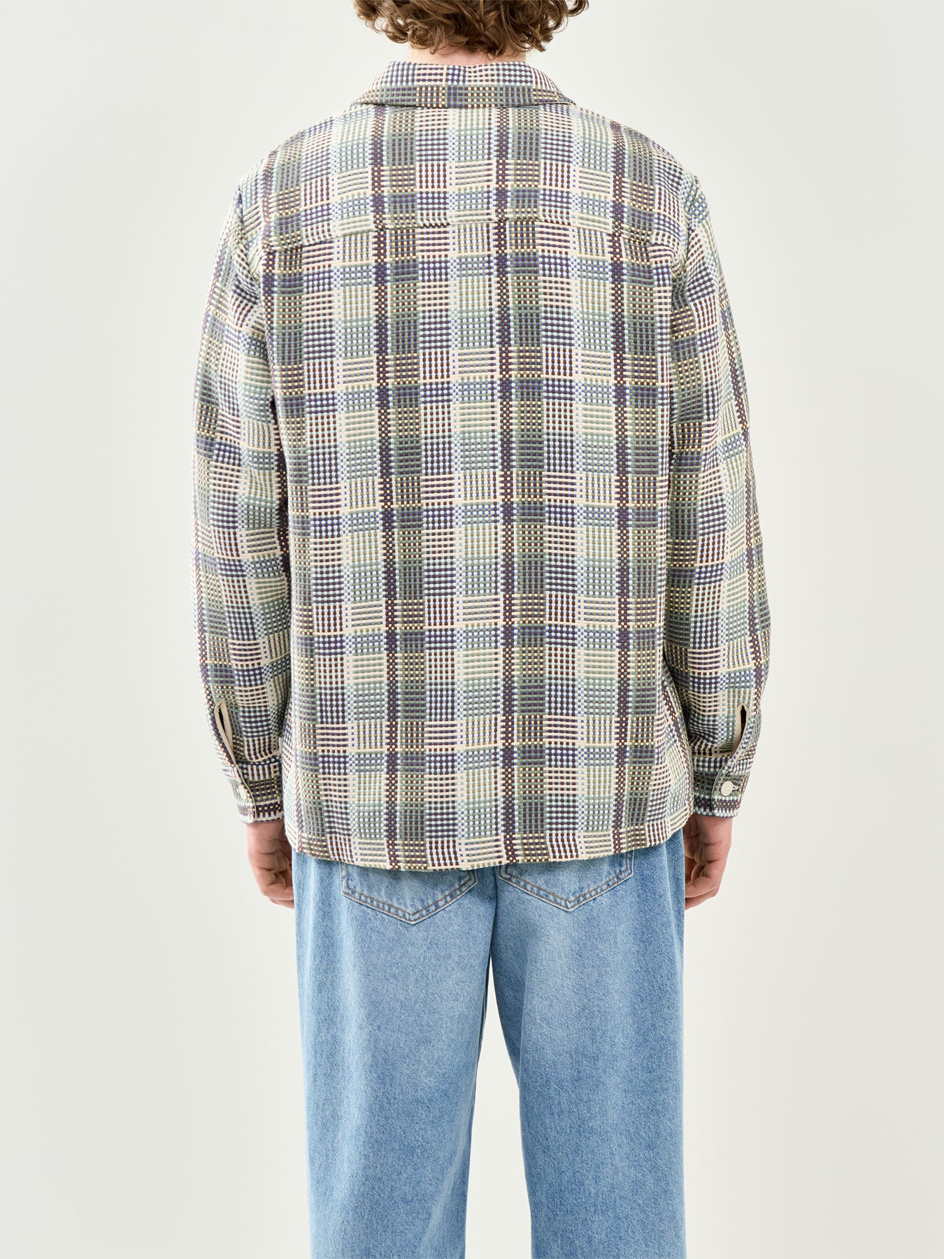 Whiting Basket Weave Overshirt Blue Green