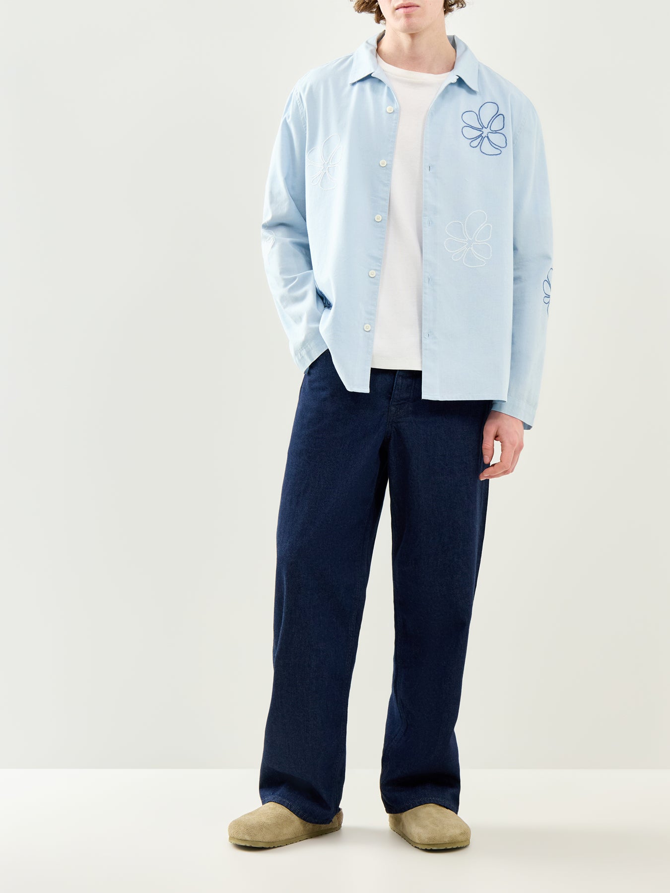 Cross Stitch Long Sleeve Shirt Blue