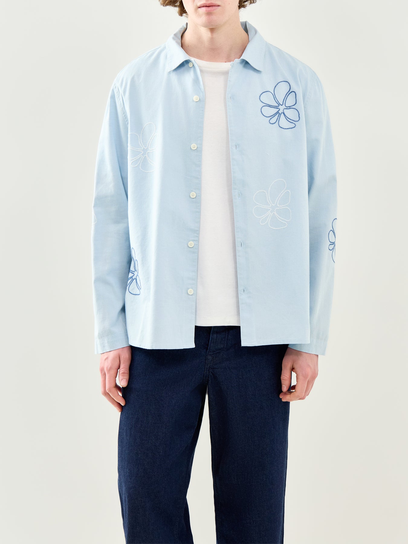 Cross Stitch Long Sleeve Shirt Blue