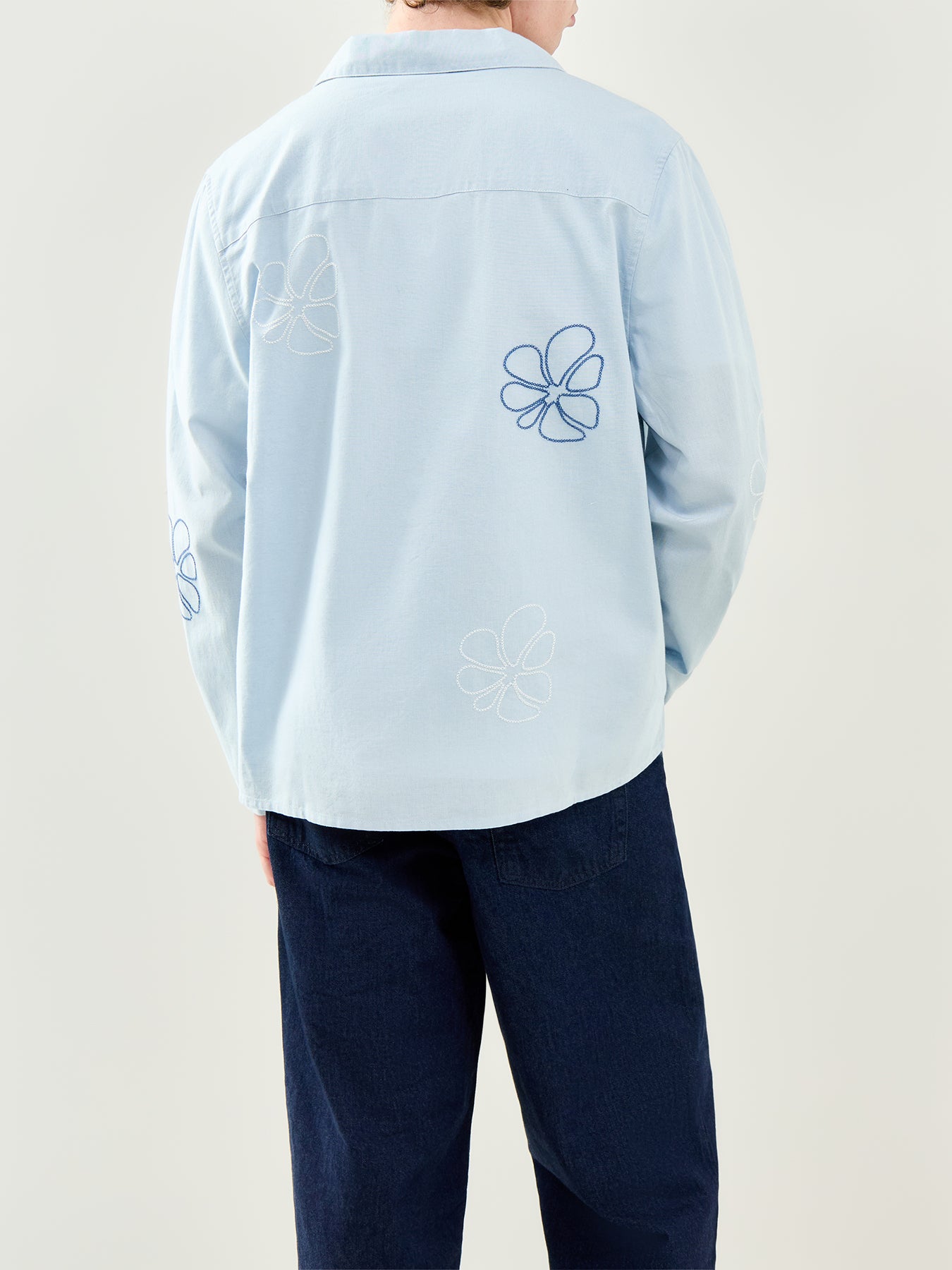 Cross Stitch Long Sleeve Shirt Blue