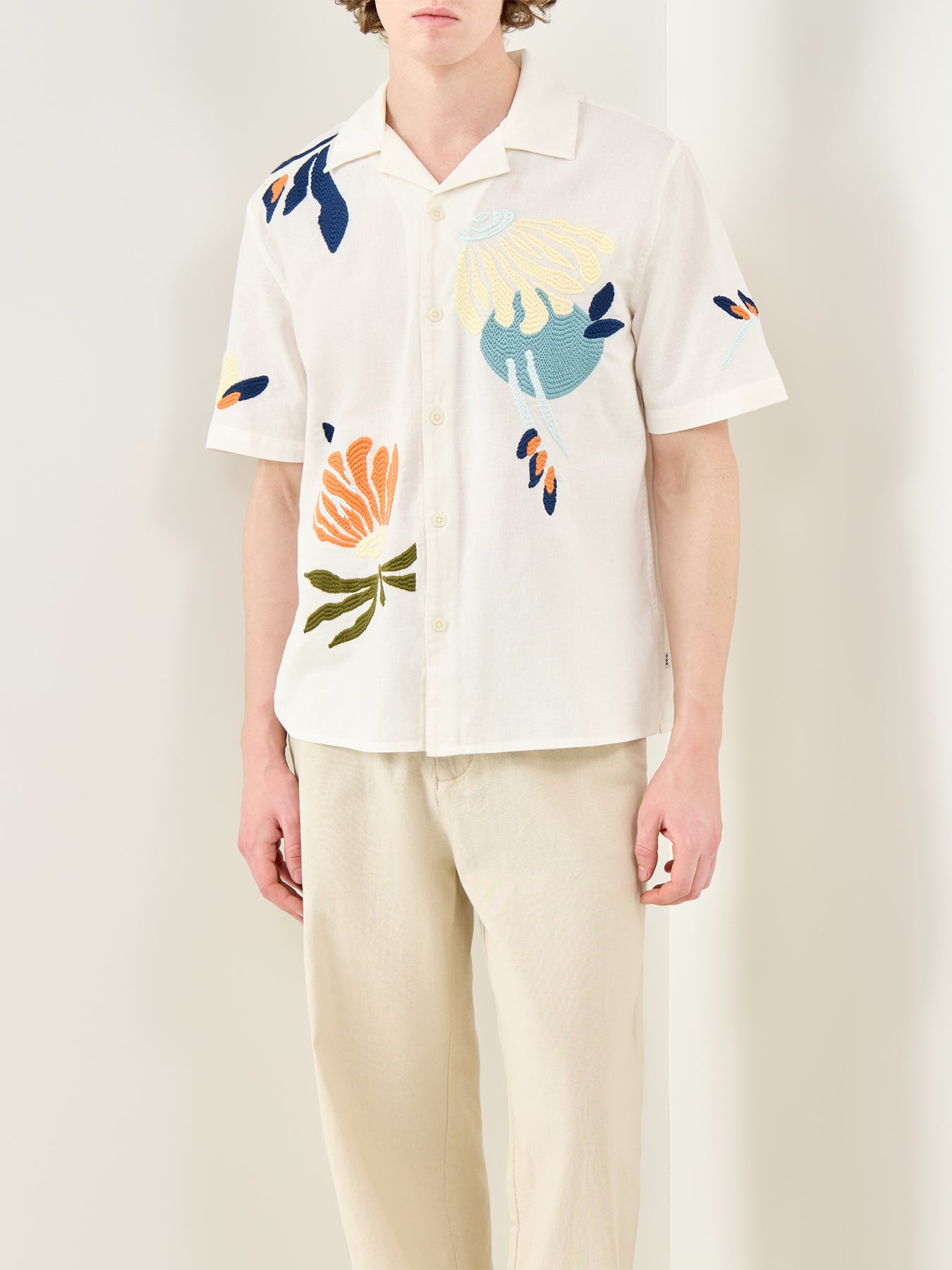 Floral Stitch Short Sleeve Shirt Multi