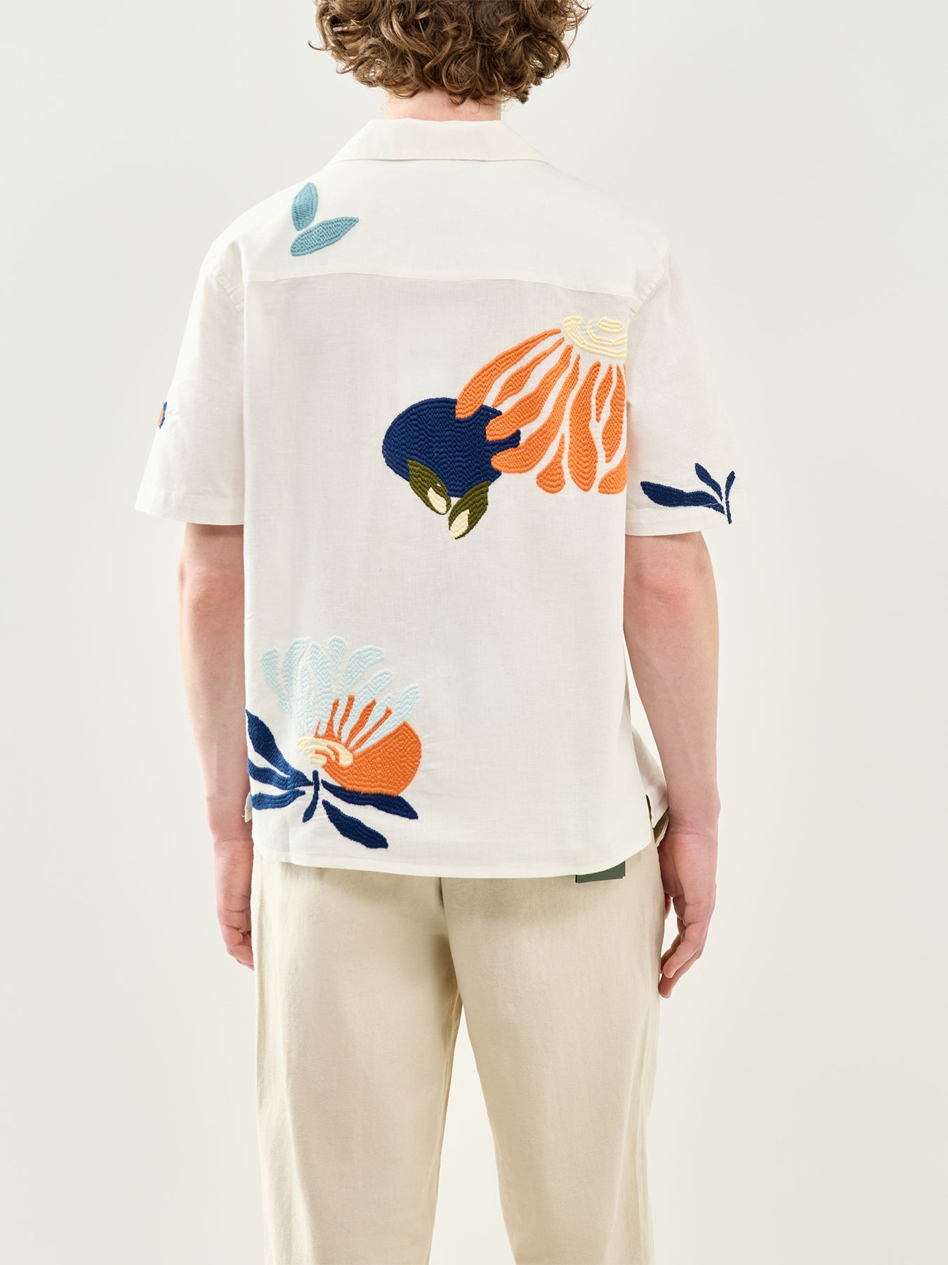 Floral Stitch Short Sleeve Shirt Multi