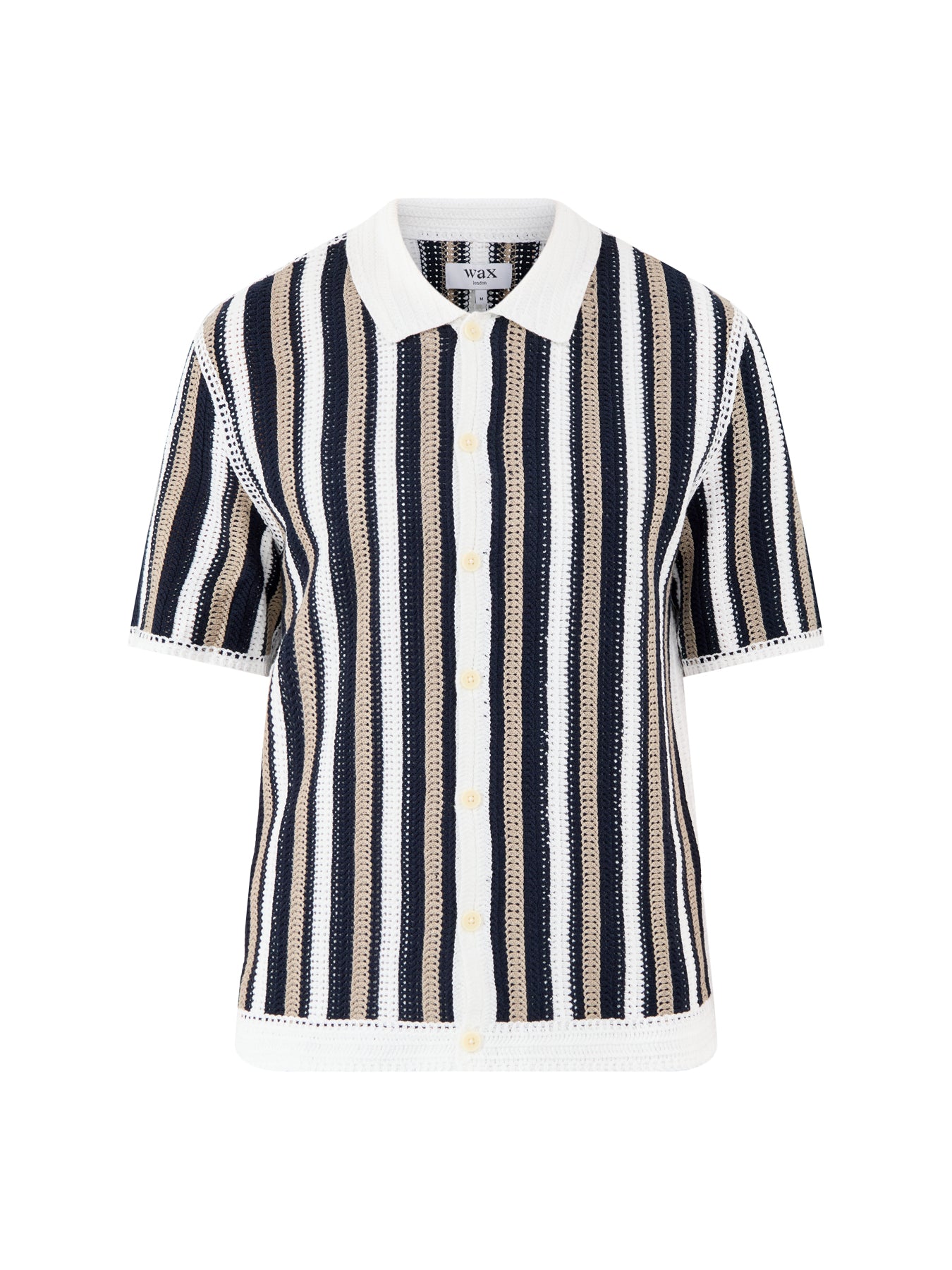Porto Stripe Crochet Polo Shirt Multi