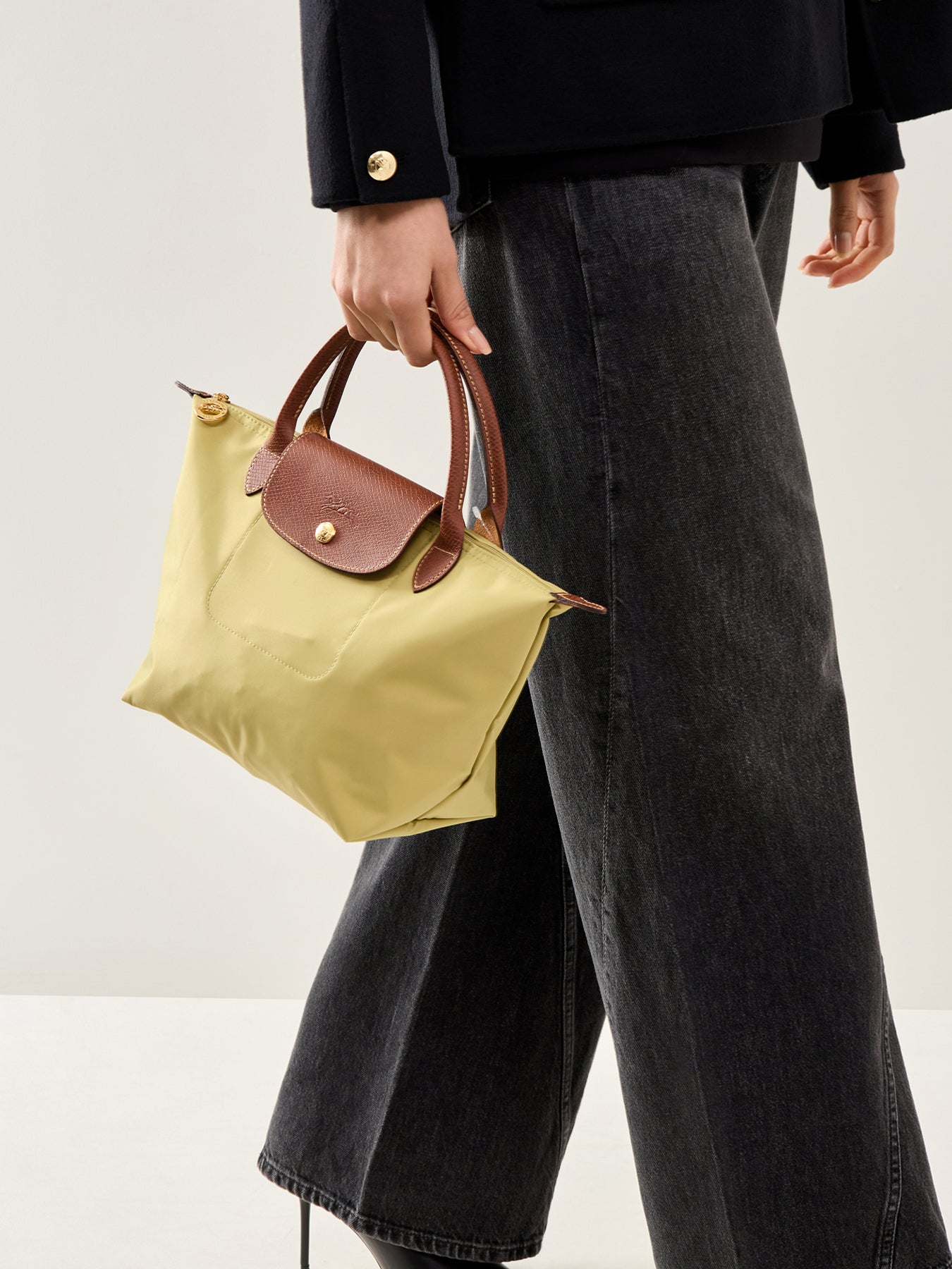 Le Pliage Small Nylon Handbag Pistachio