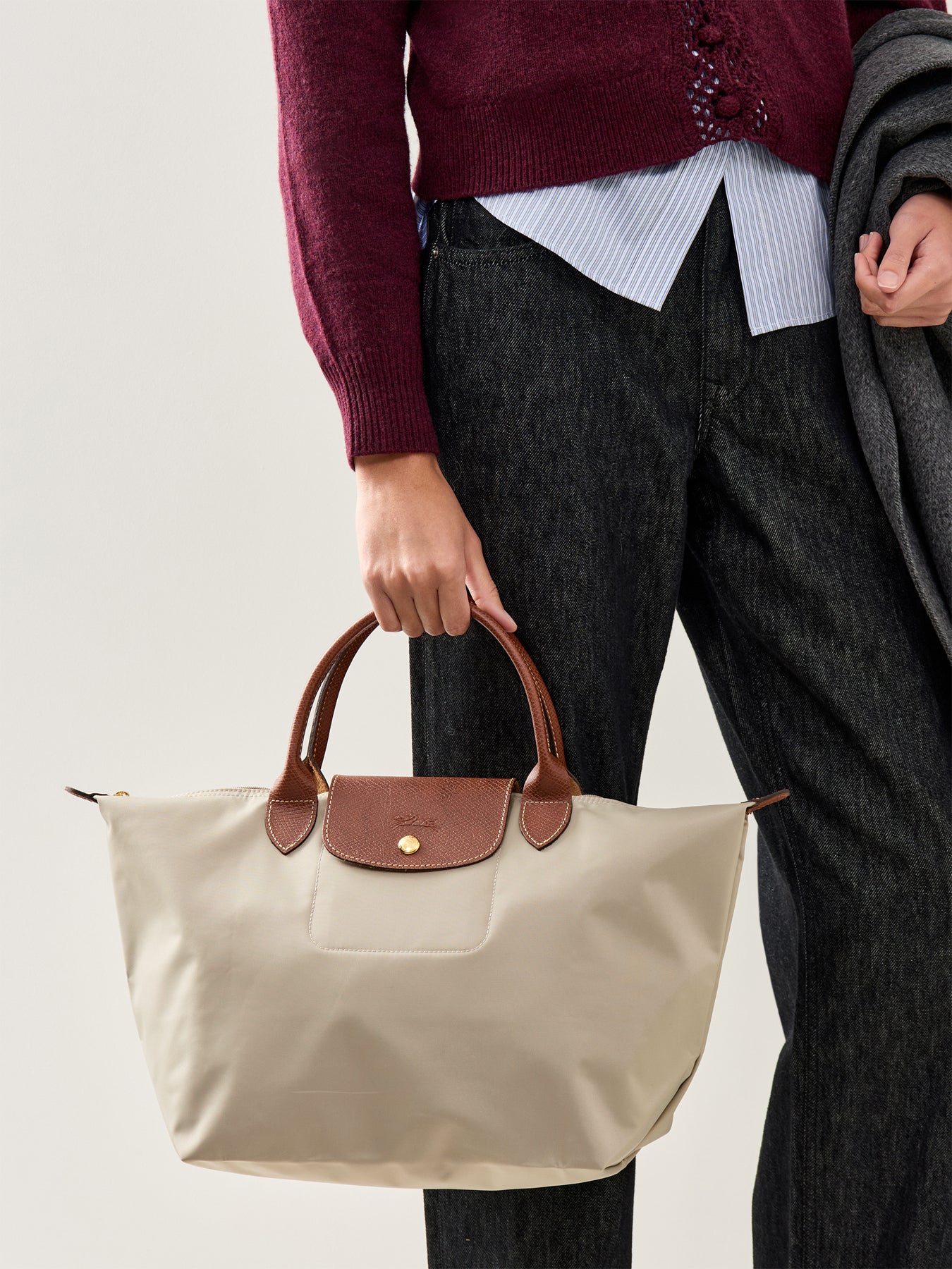 Le Pliage Original Medium Handbag Galet