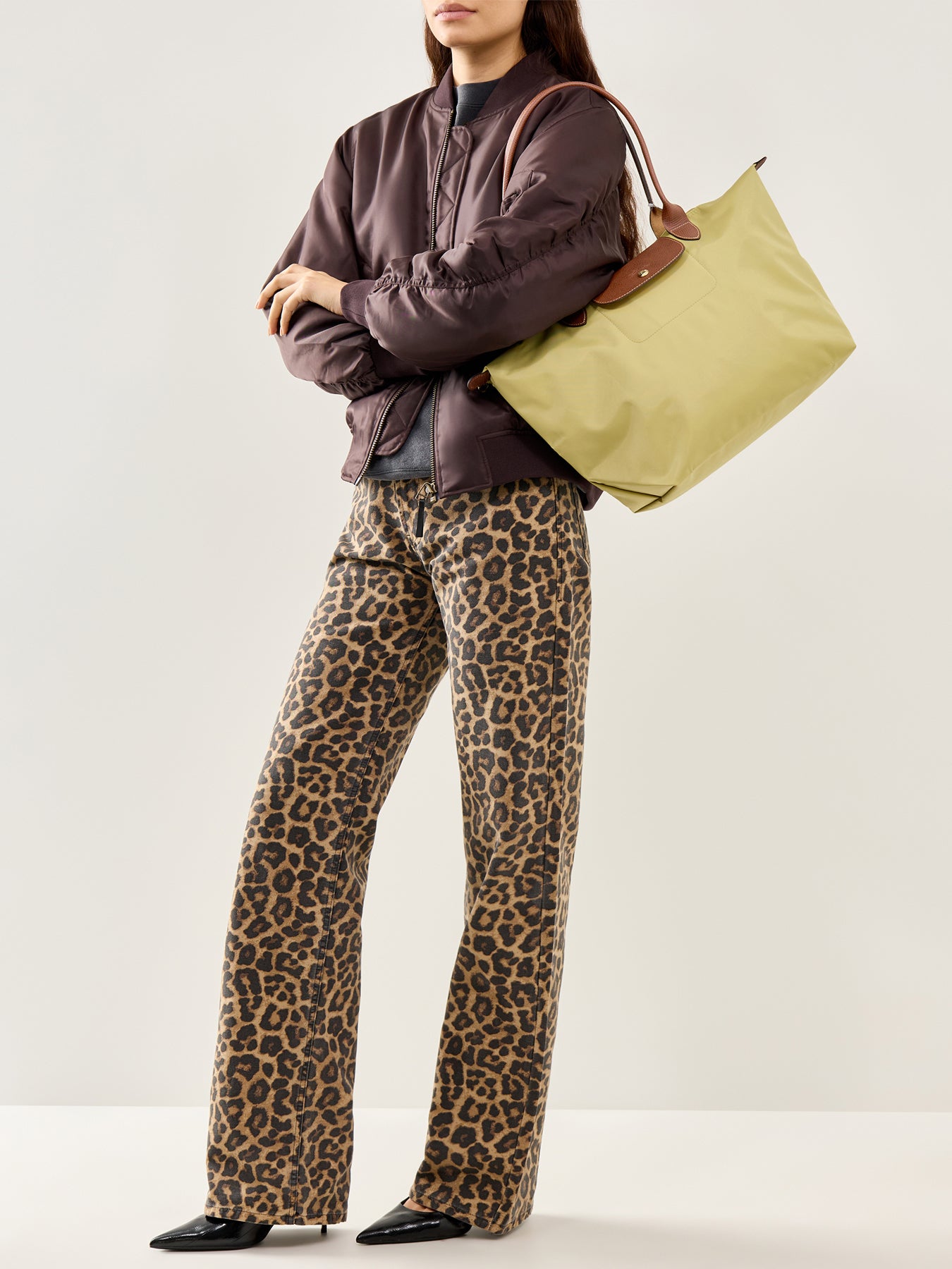 Le Pliage Large Nylon Tote Bag Pistachio