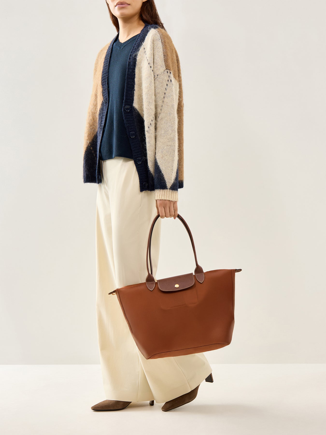 Le Pliage Large Nylon Tote Bag Cognac