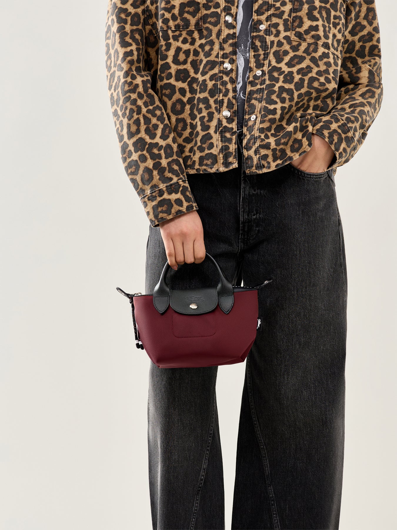 Le Pliage Energy Extra-Small Leather Bag Burgundy