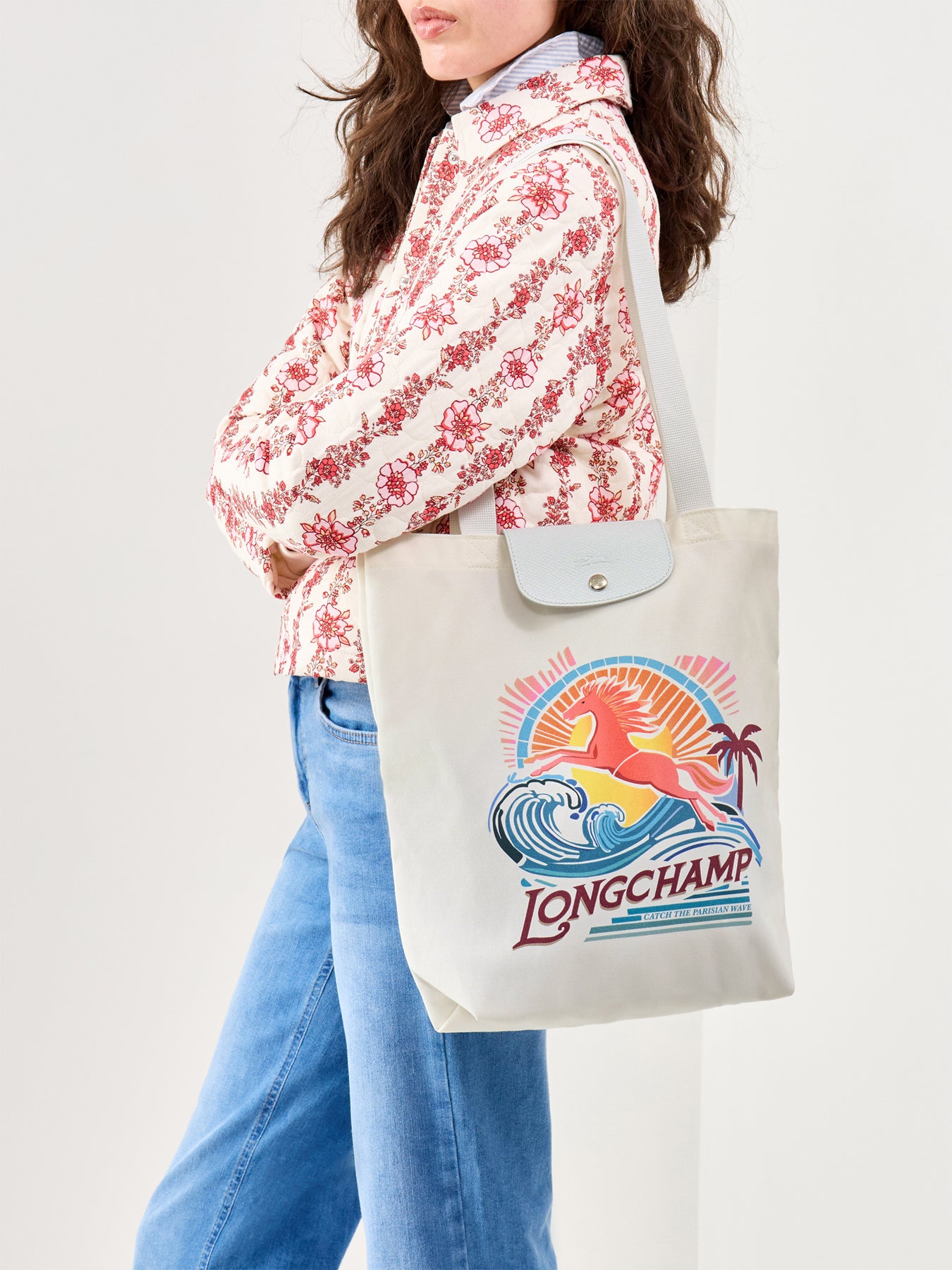 Le Pliage Surf Tote Bag Cream