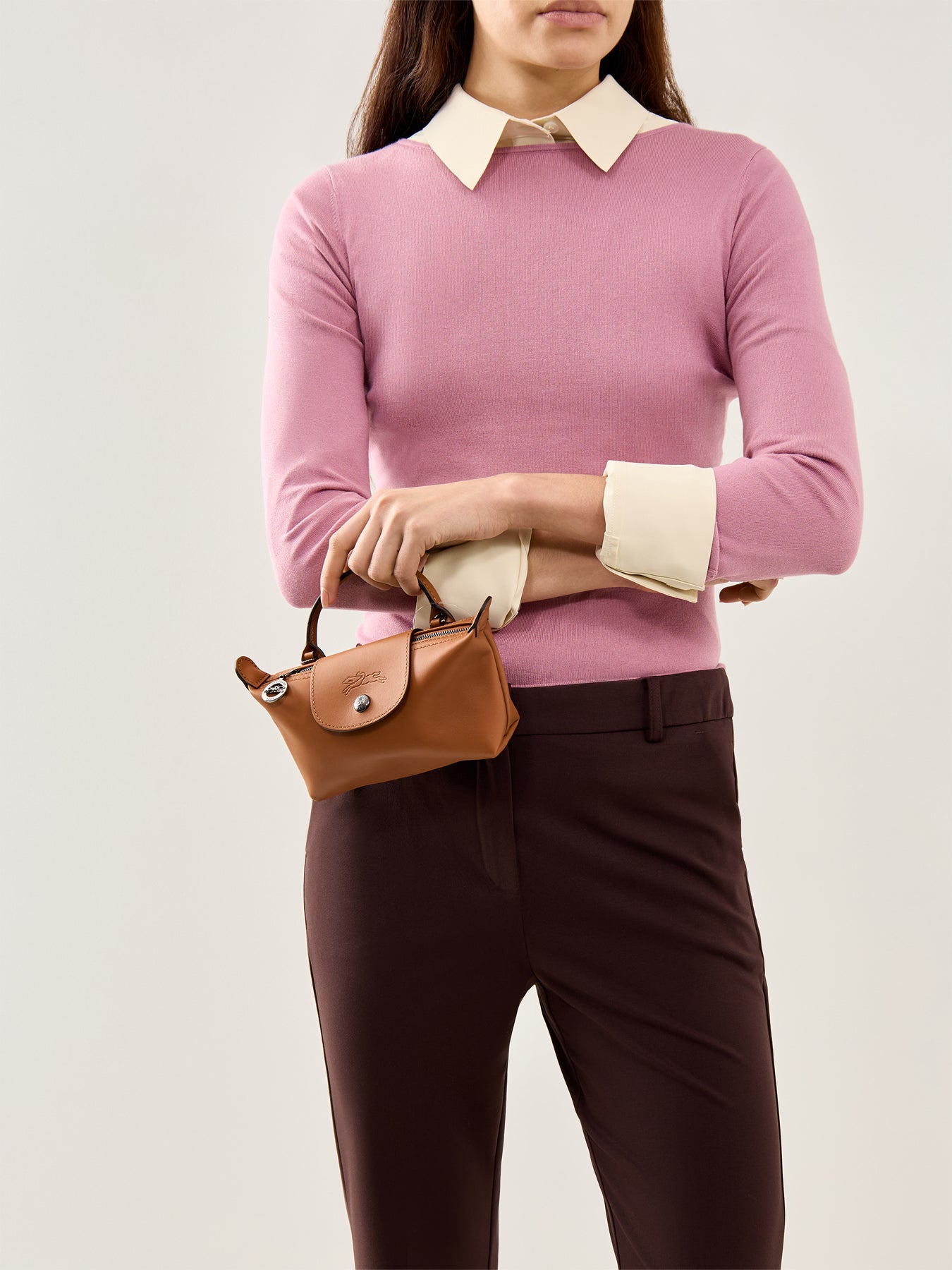 Le Pliage Xtra Extra-Small Leather Pouch Cashew