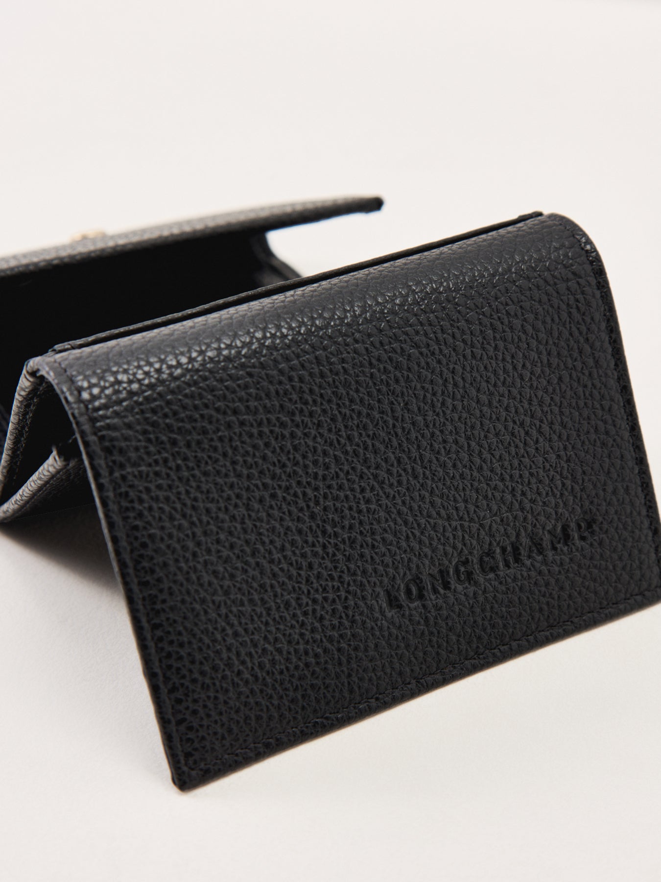 Le Foulonné Compact Leather Wallet Black