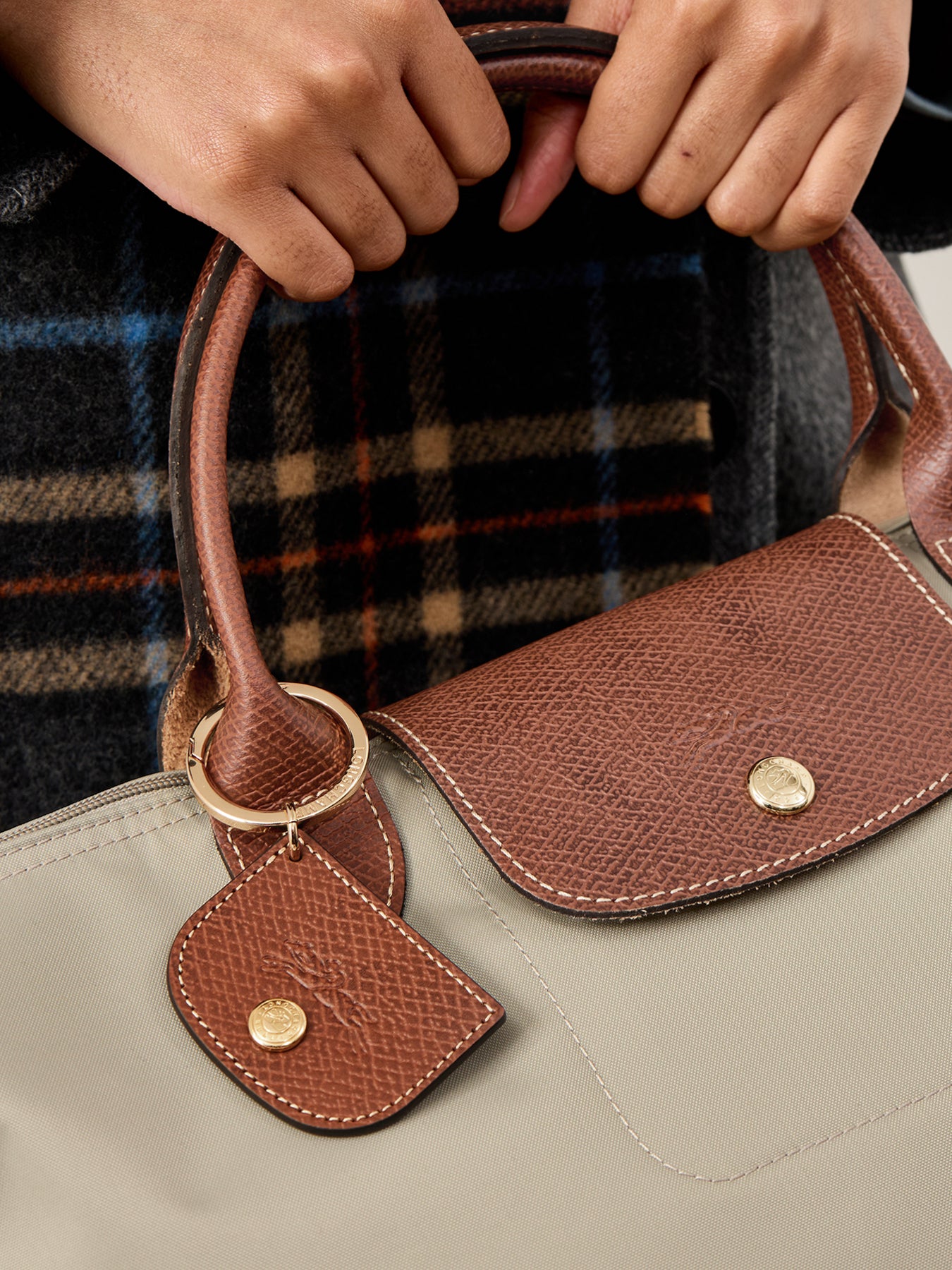 Epure Leather Flag Keyring Brown