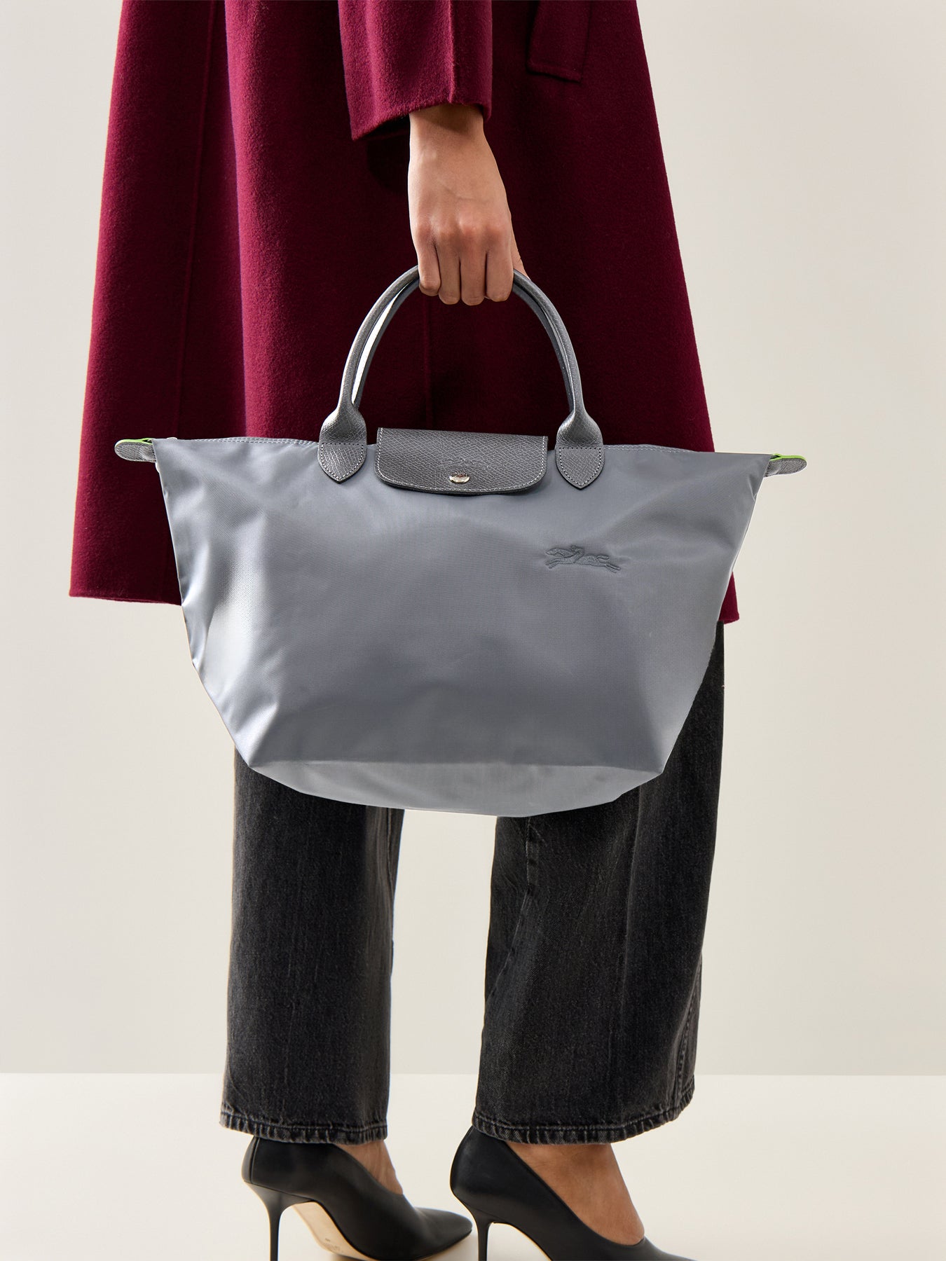 Le Pliage Green Medium Handbag Graphite
