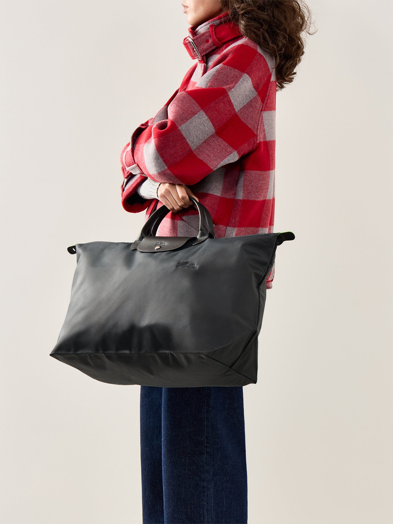 Le Pliage Green Large Travel Bag Graphite
