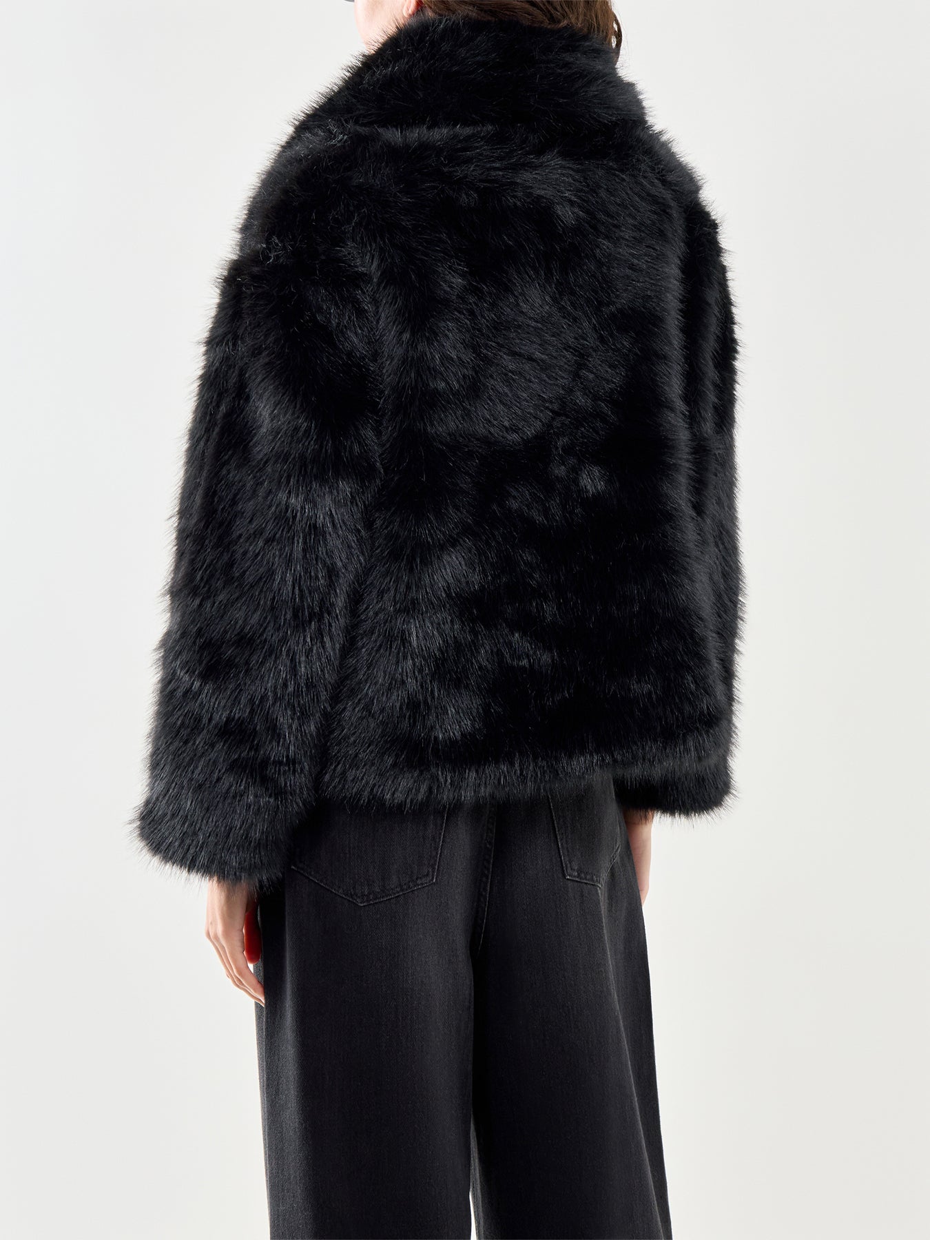 Ettalie Faux Fur Coat Black