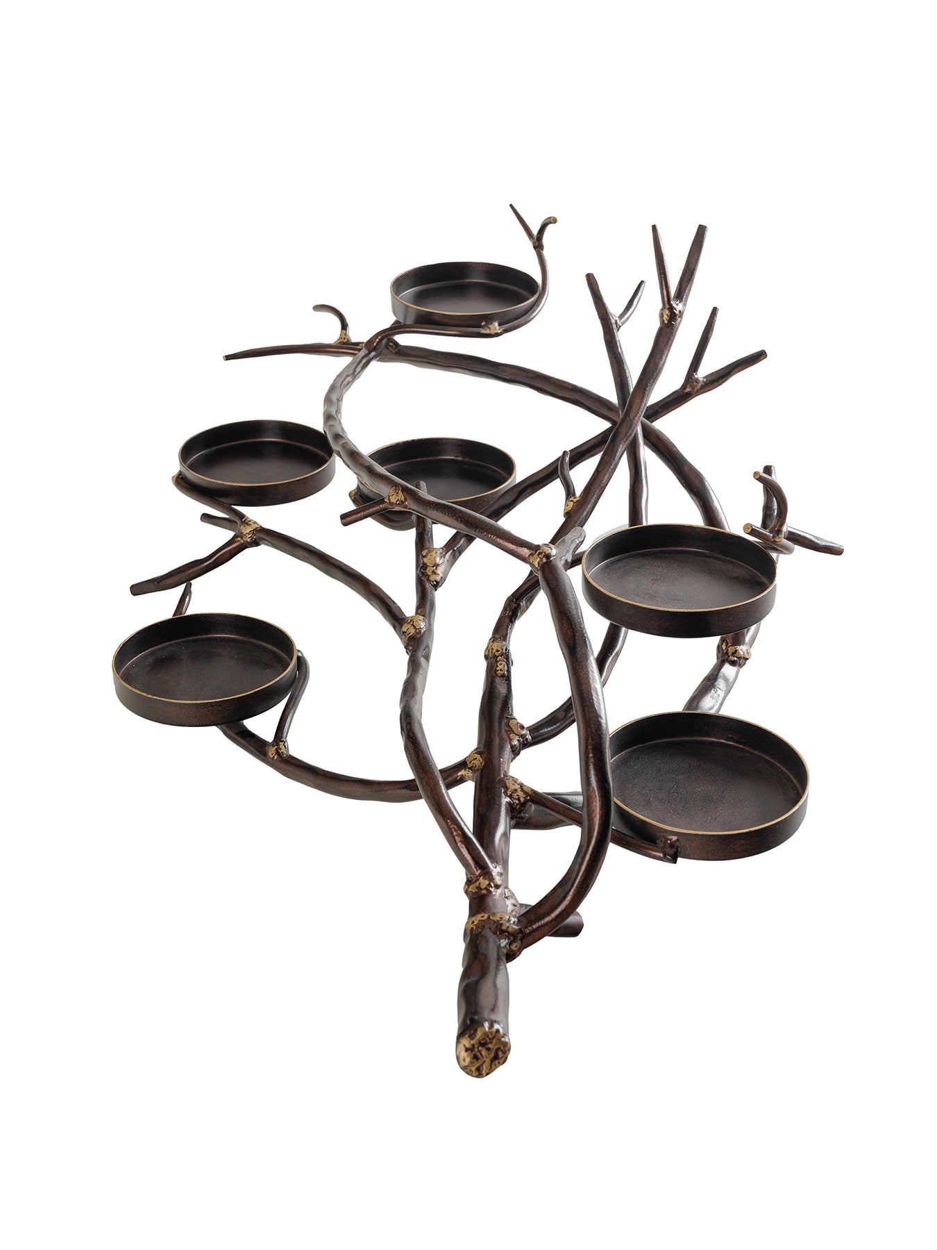 Ember 6 Light Candle Holder Brown