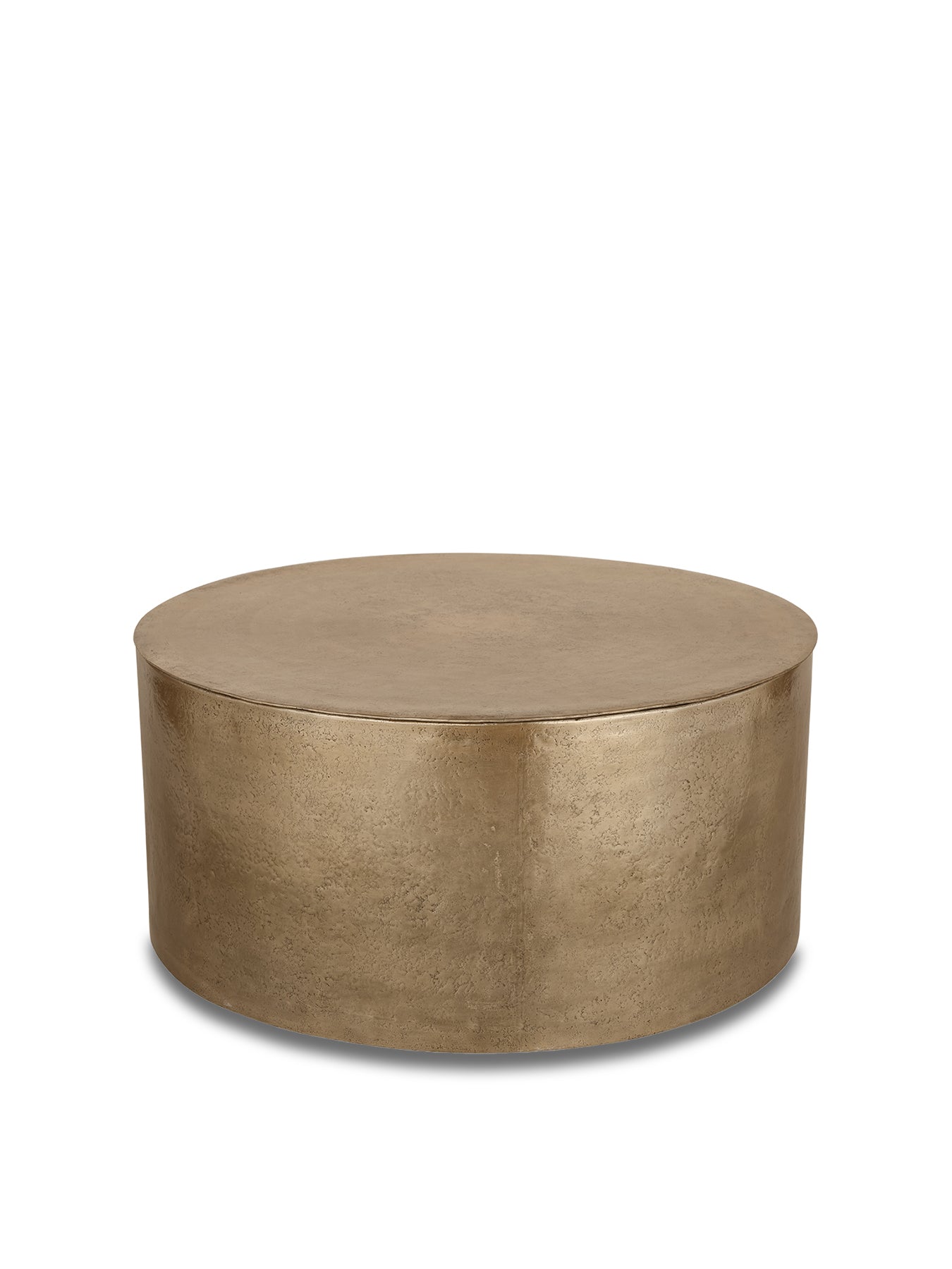 Zander Metal Drum Coffee Table Storage