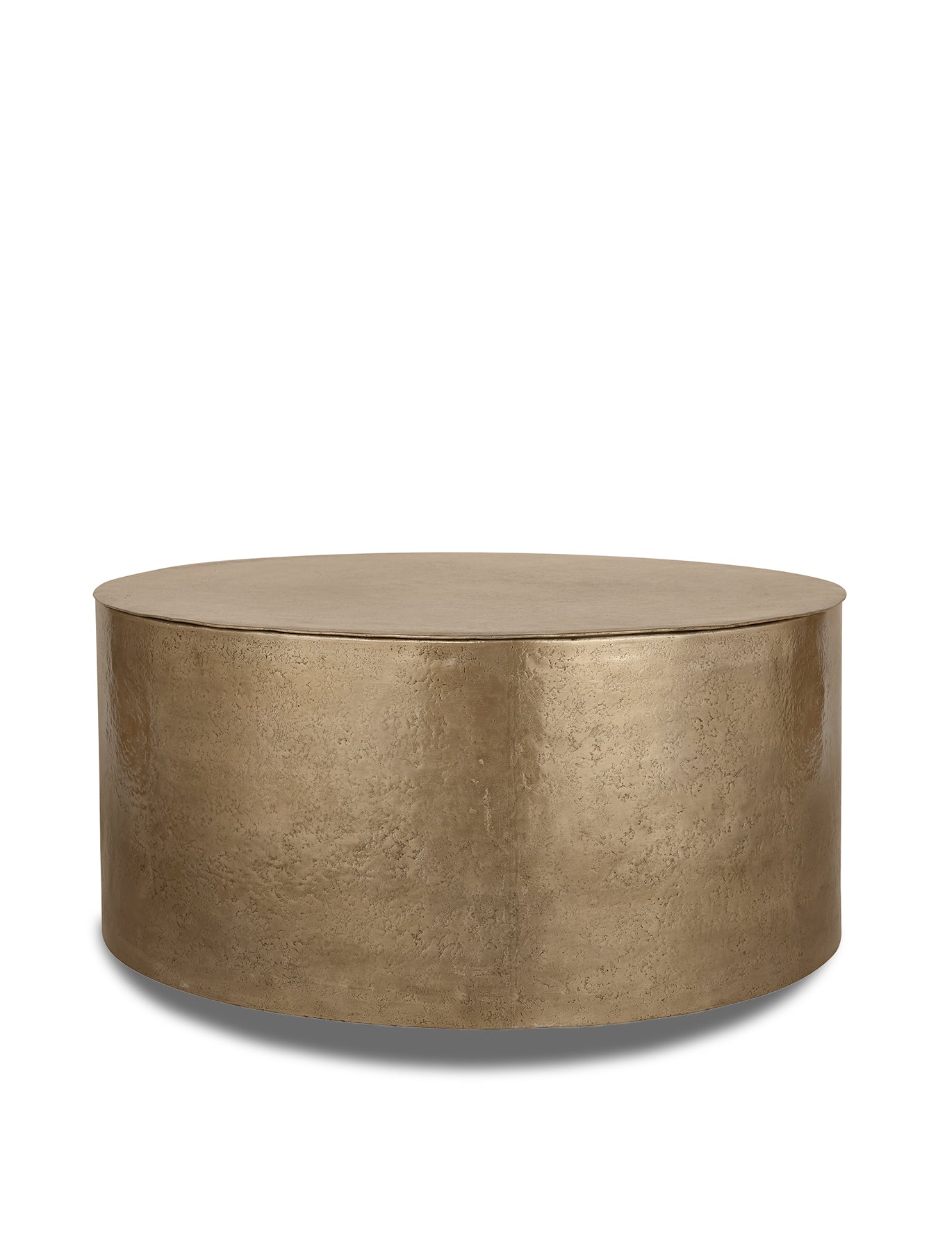 Zander Metal Drum Coffee Table Storage