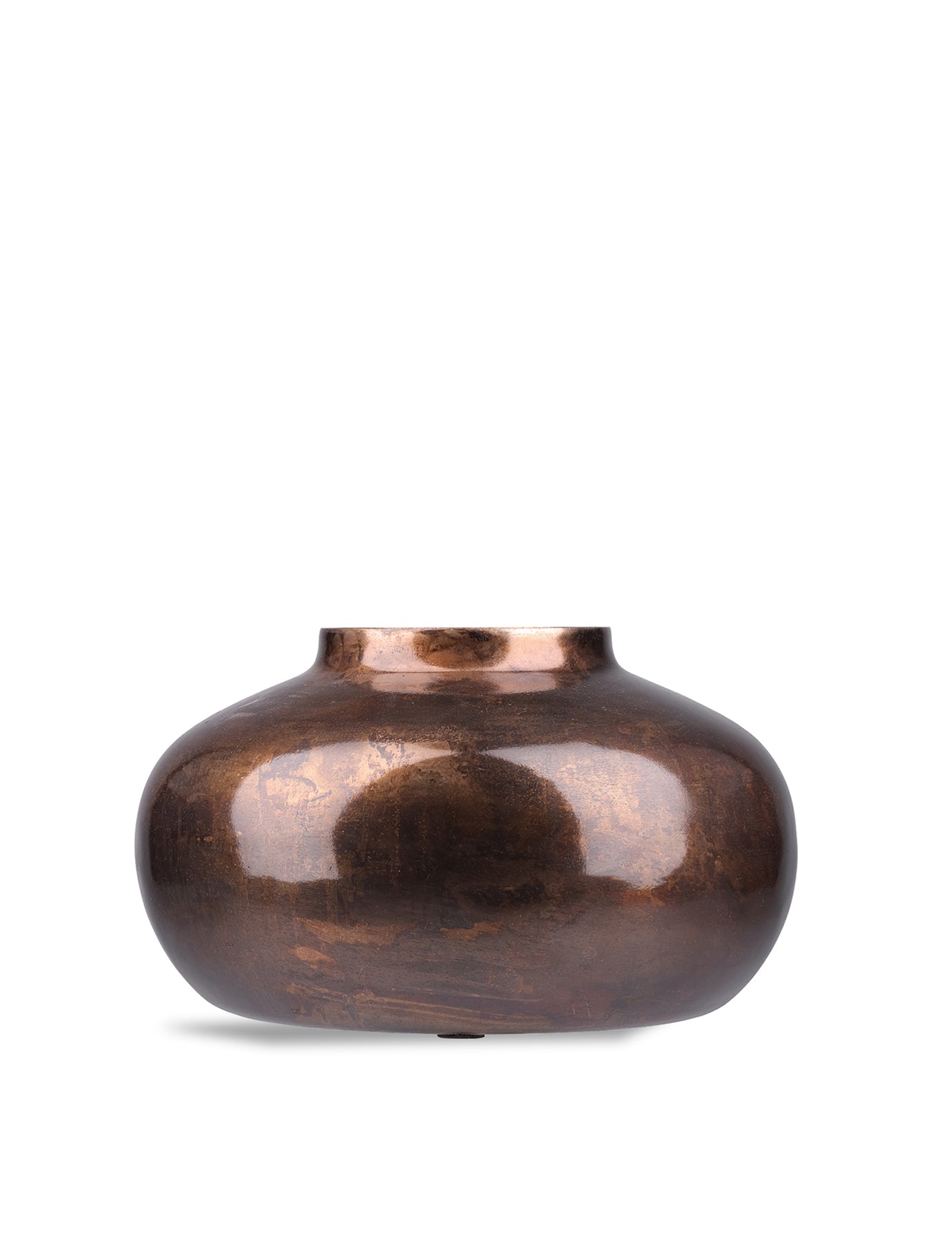 Tambora Copper Finish Squat Vase Large