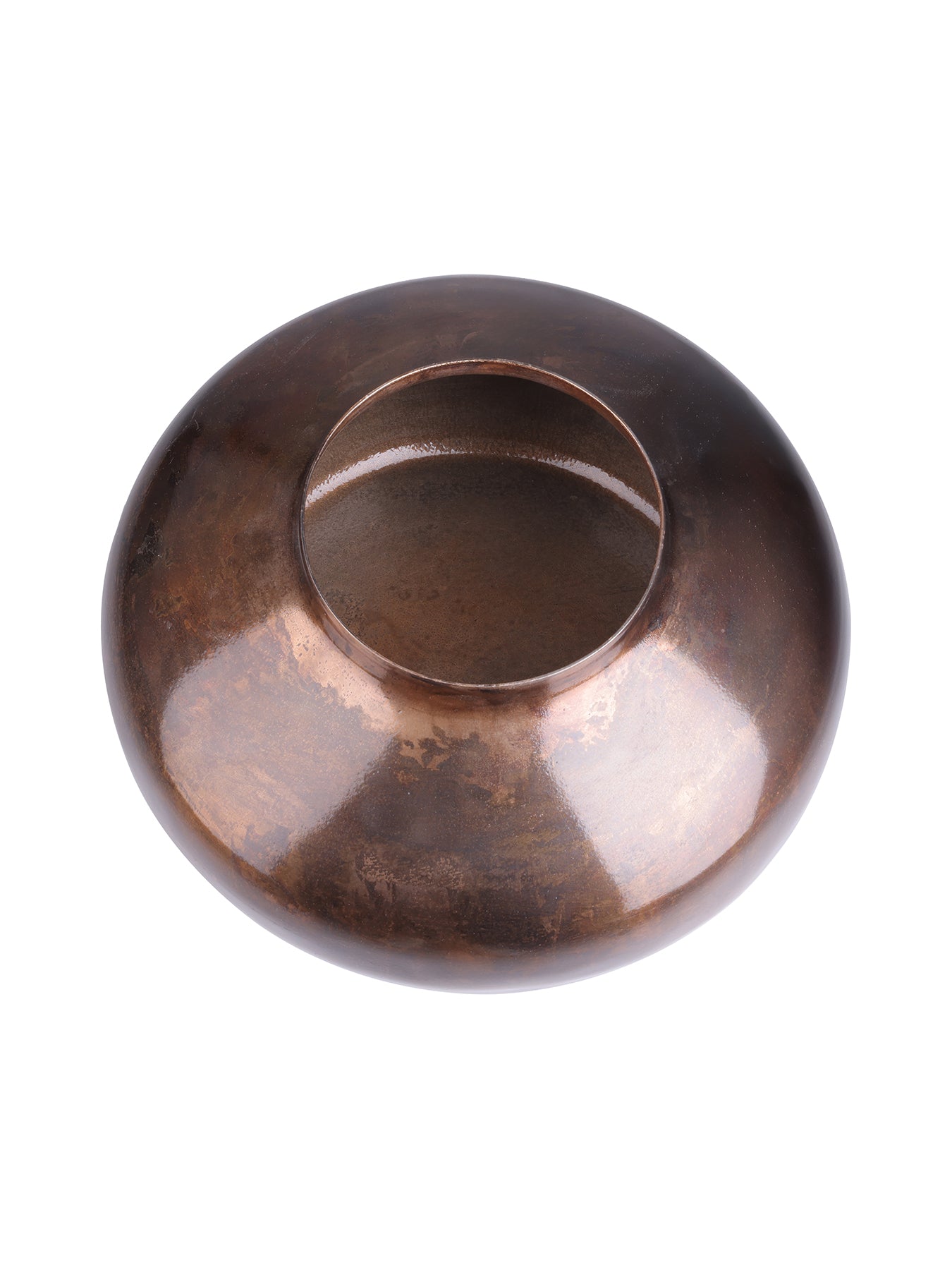 Tambora Copper Finish Squat Vase Large