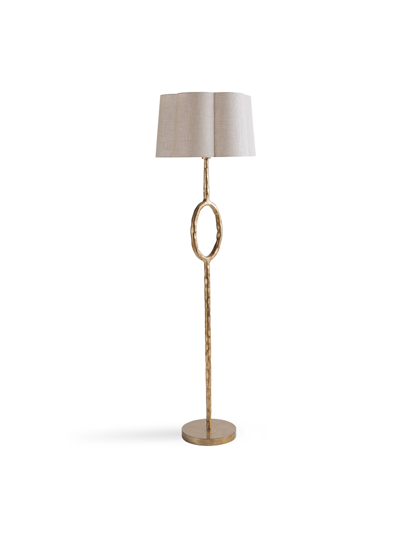 Ronde Floor Lamp Gold with Linen Shade