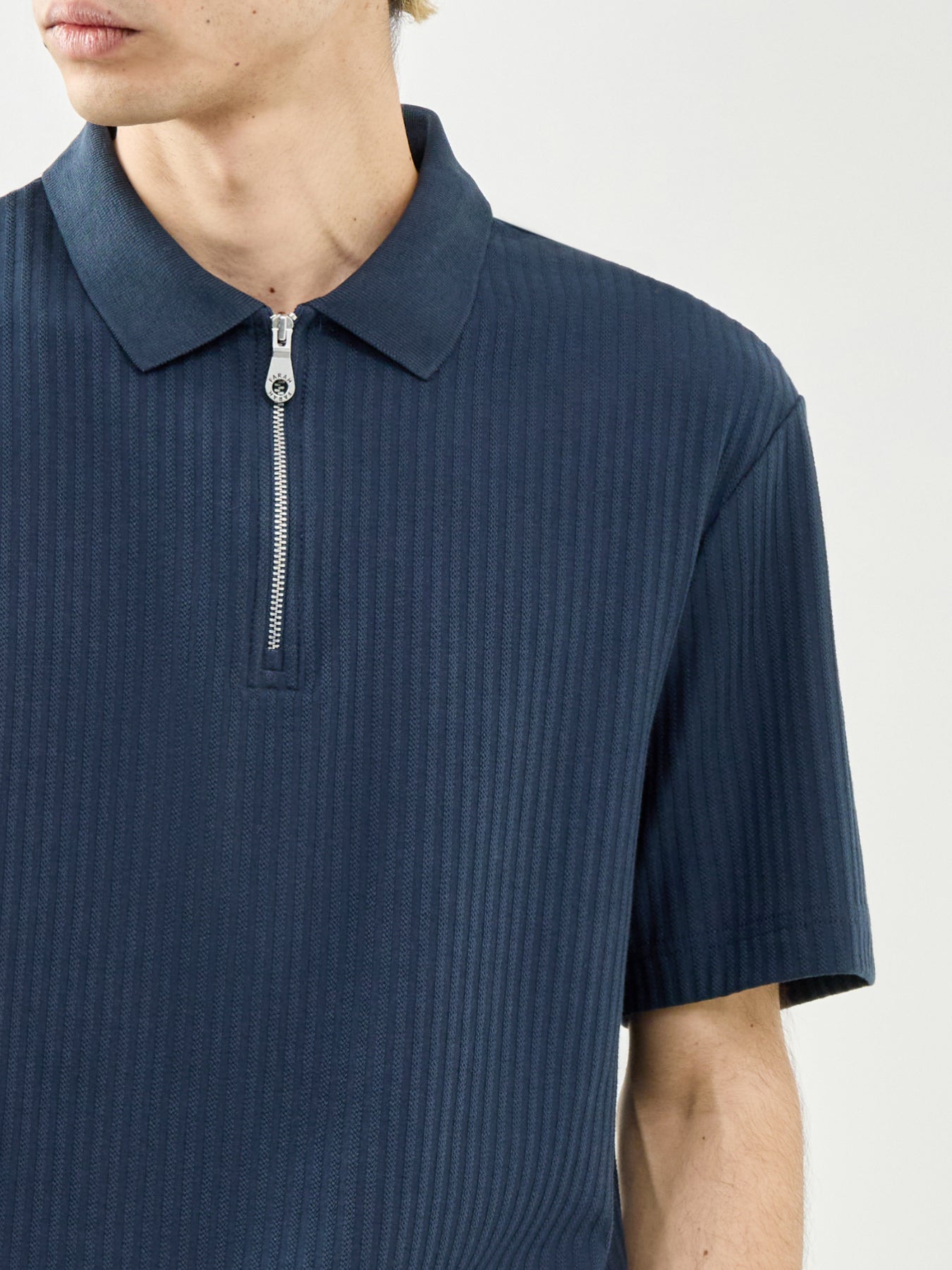 Zip Polo Shirt Navy