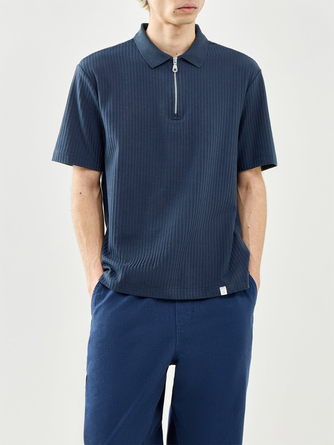 Zip Polo Shirt Navy