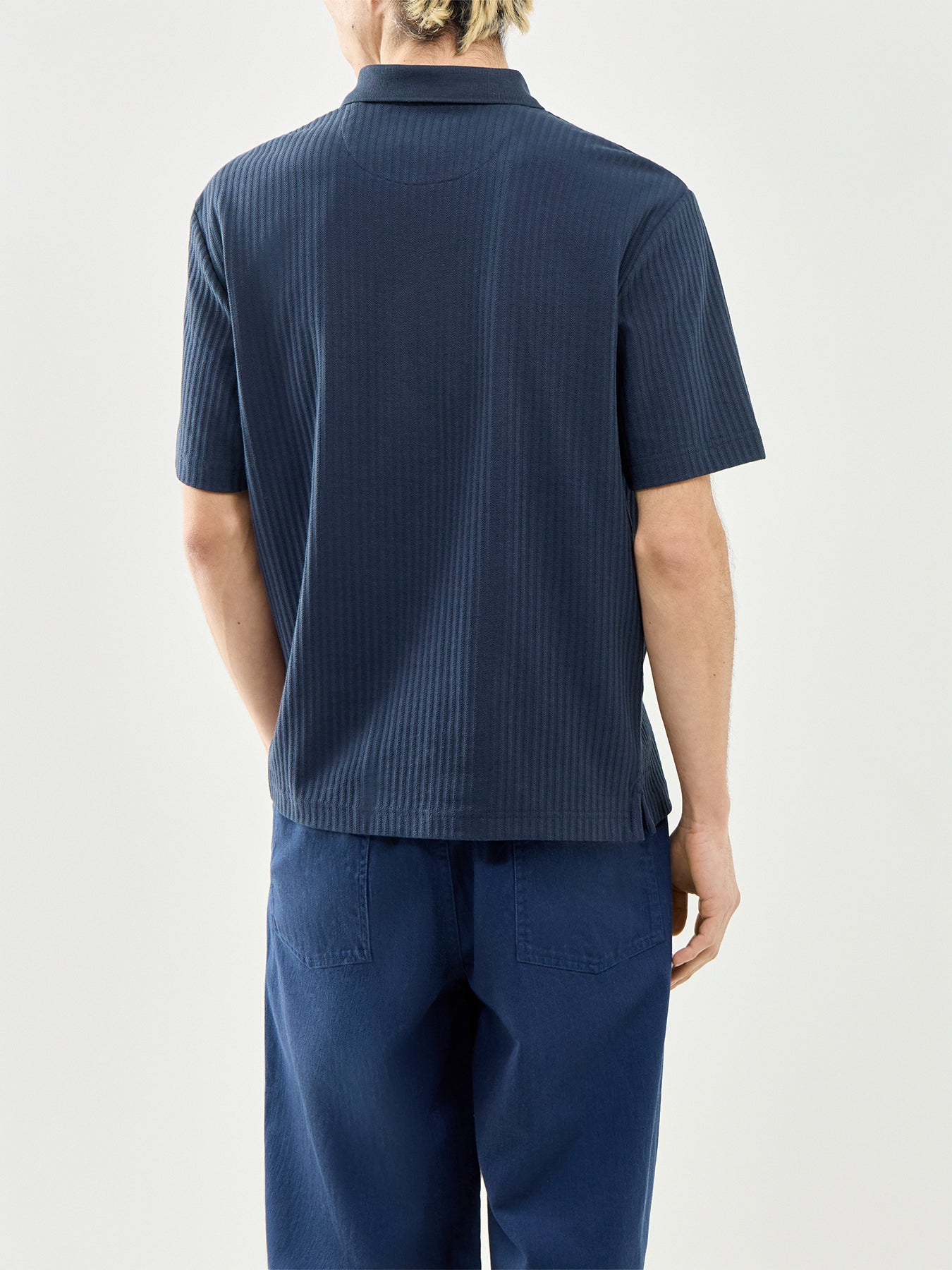 Zip Polo Shirt Navy