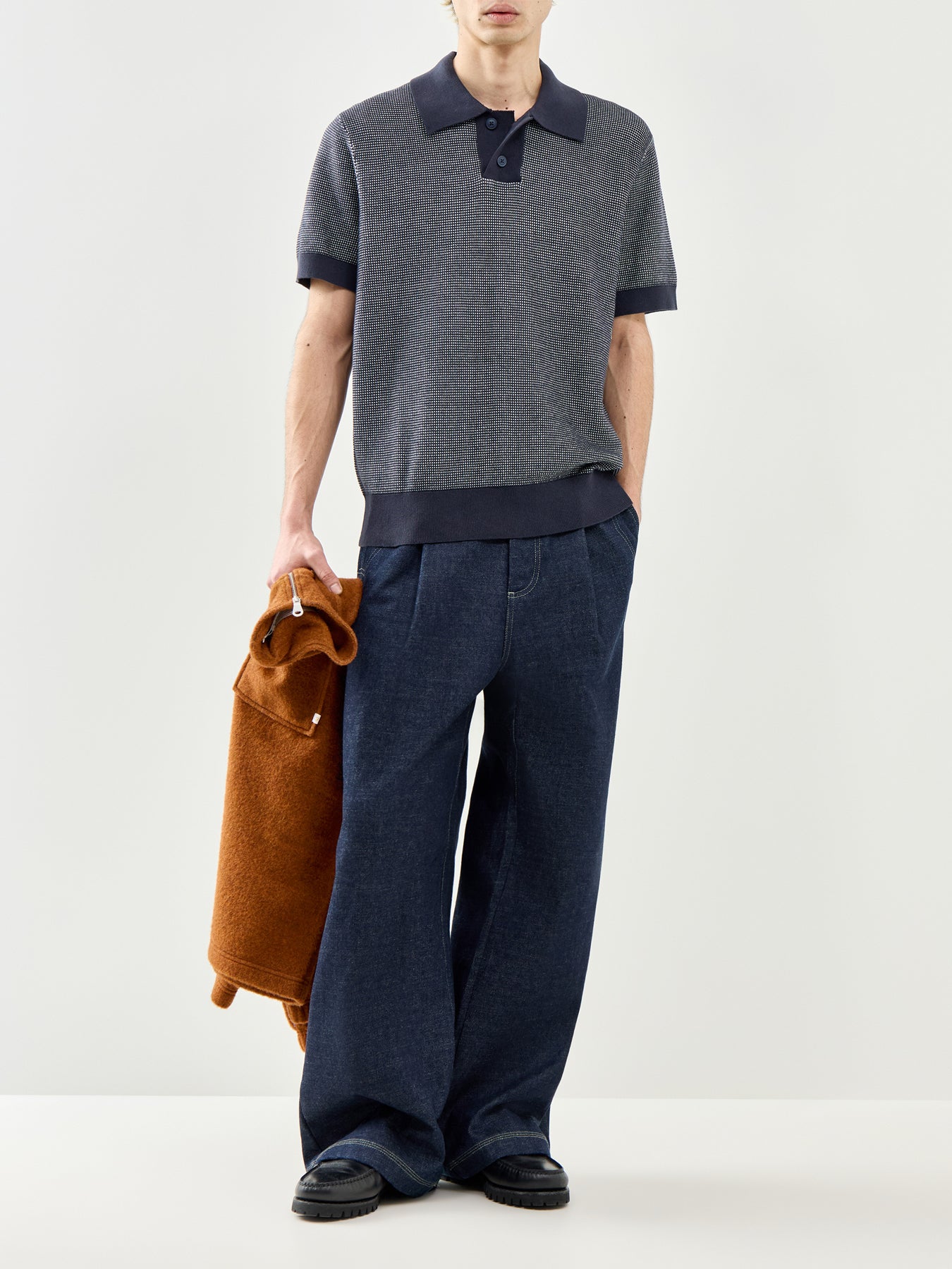 Knitted Polo Shirt Navy