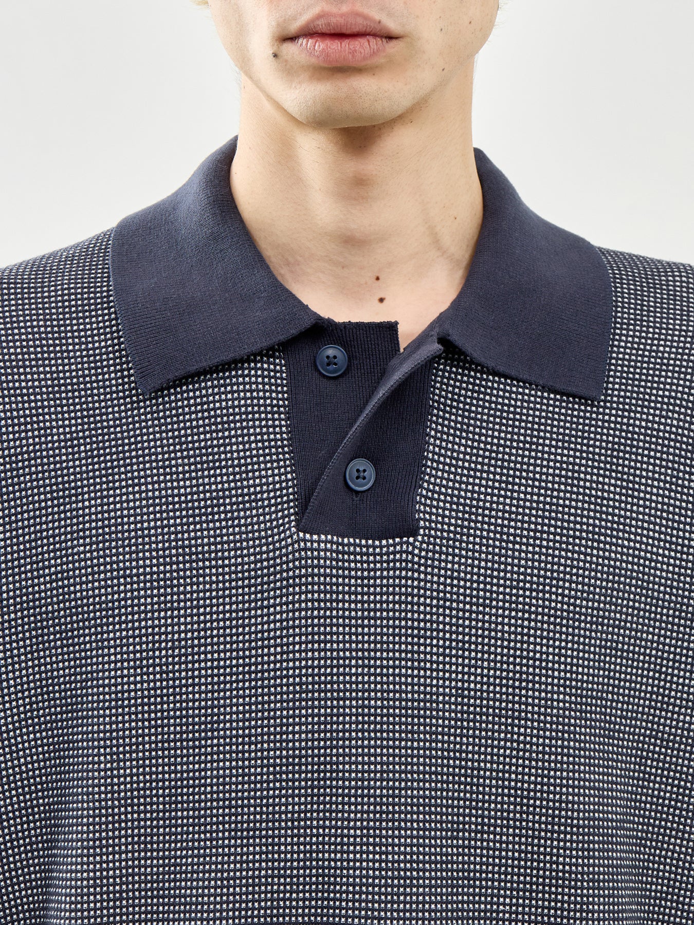 Knitted Polo Shirt Navy