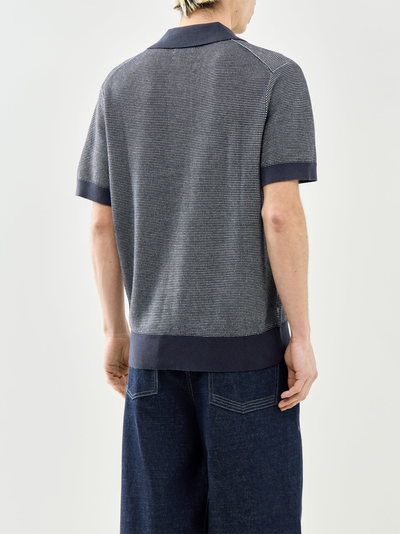 Knitted Polo Shirt Navy