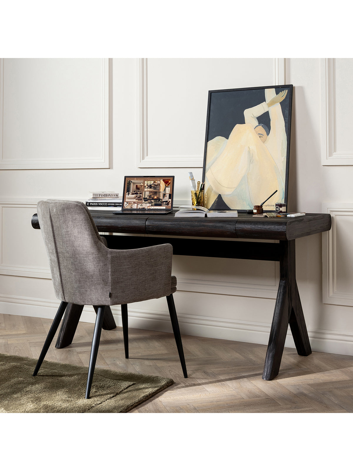 Shale Grey Fabric Dining Chair