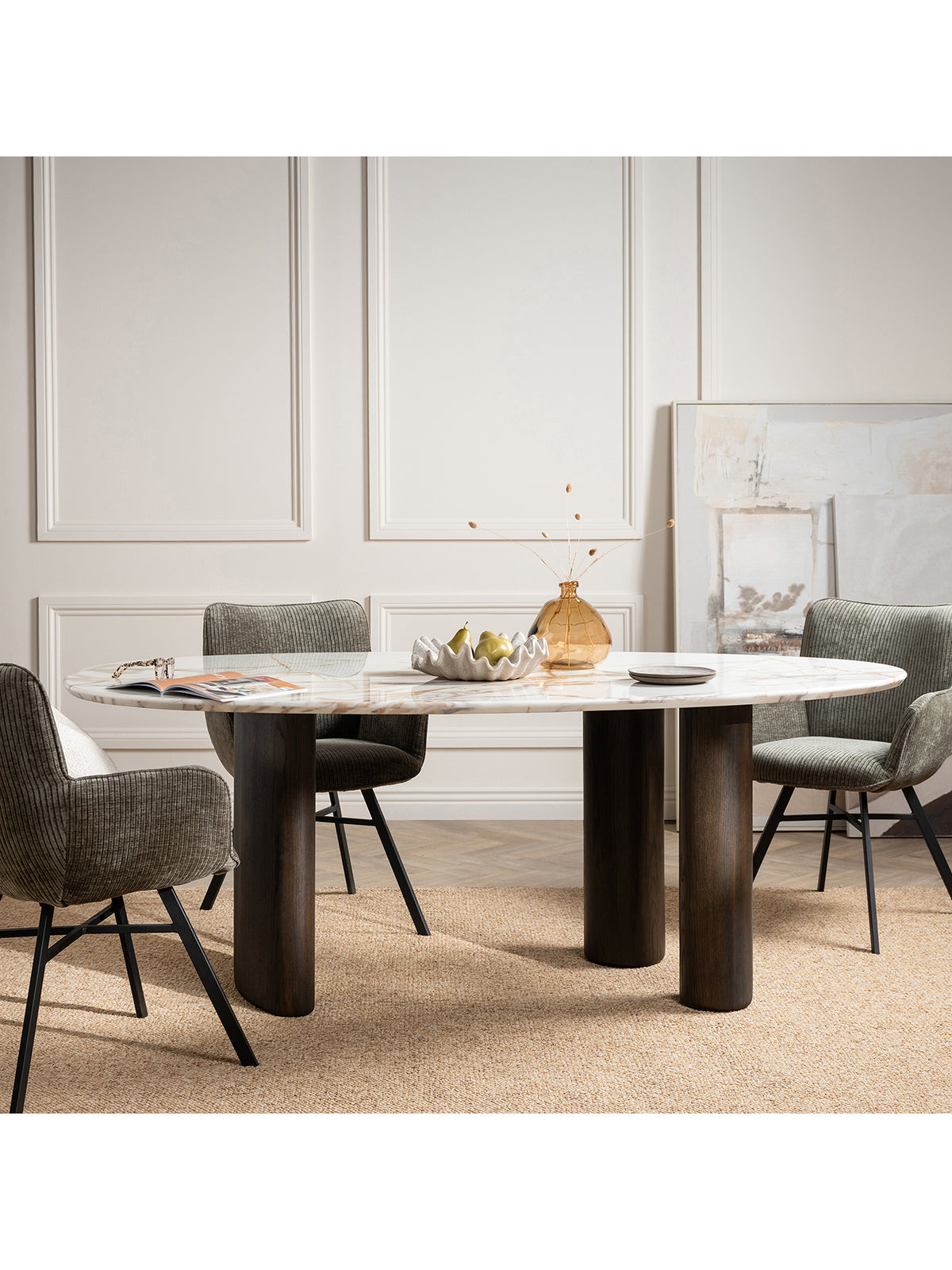 Mati Grey Fabric Dining Chair