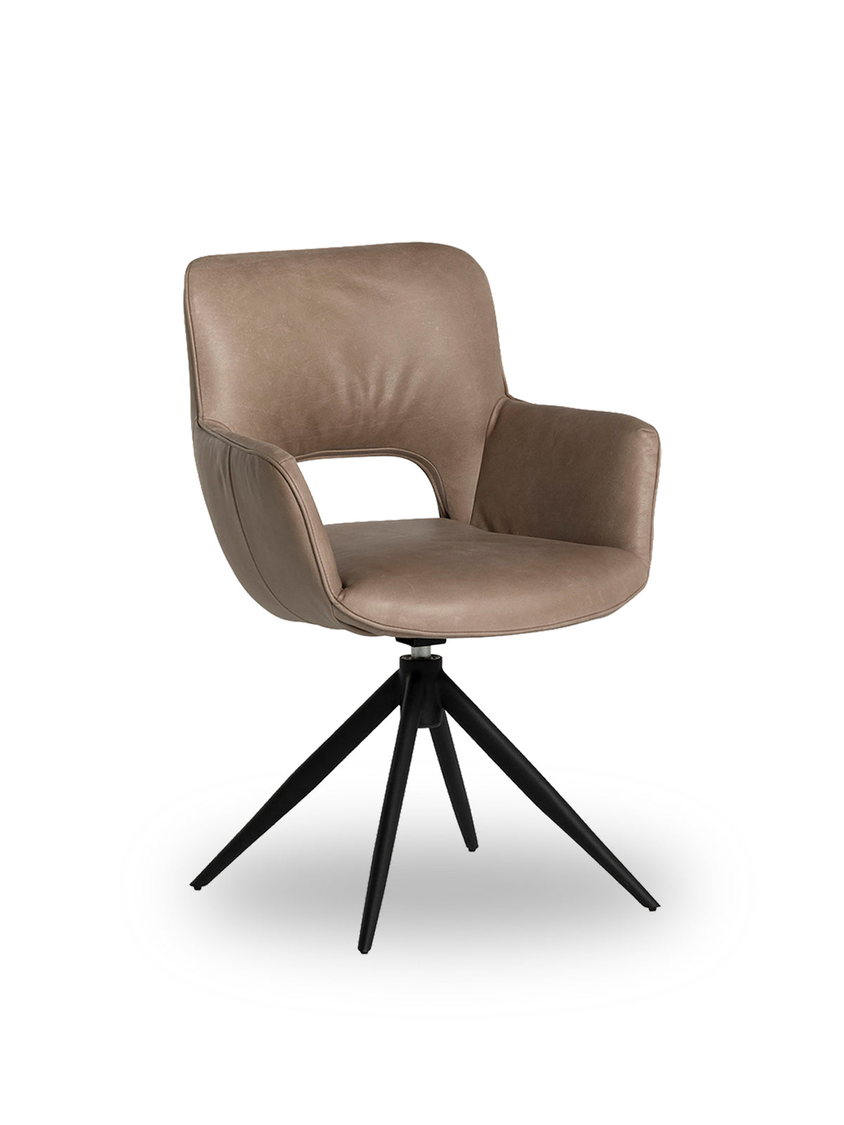 Kiri Taupe Leather Dining Chair