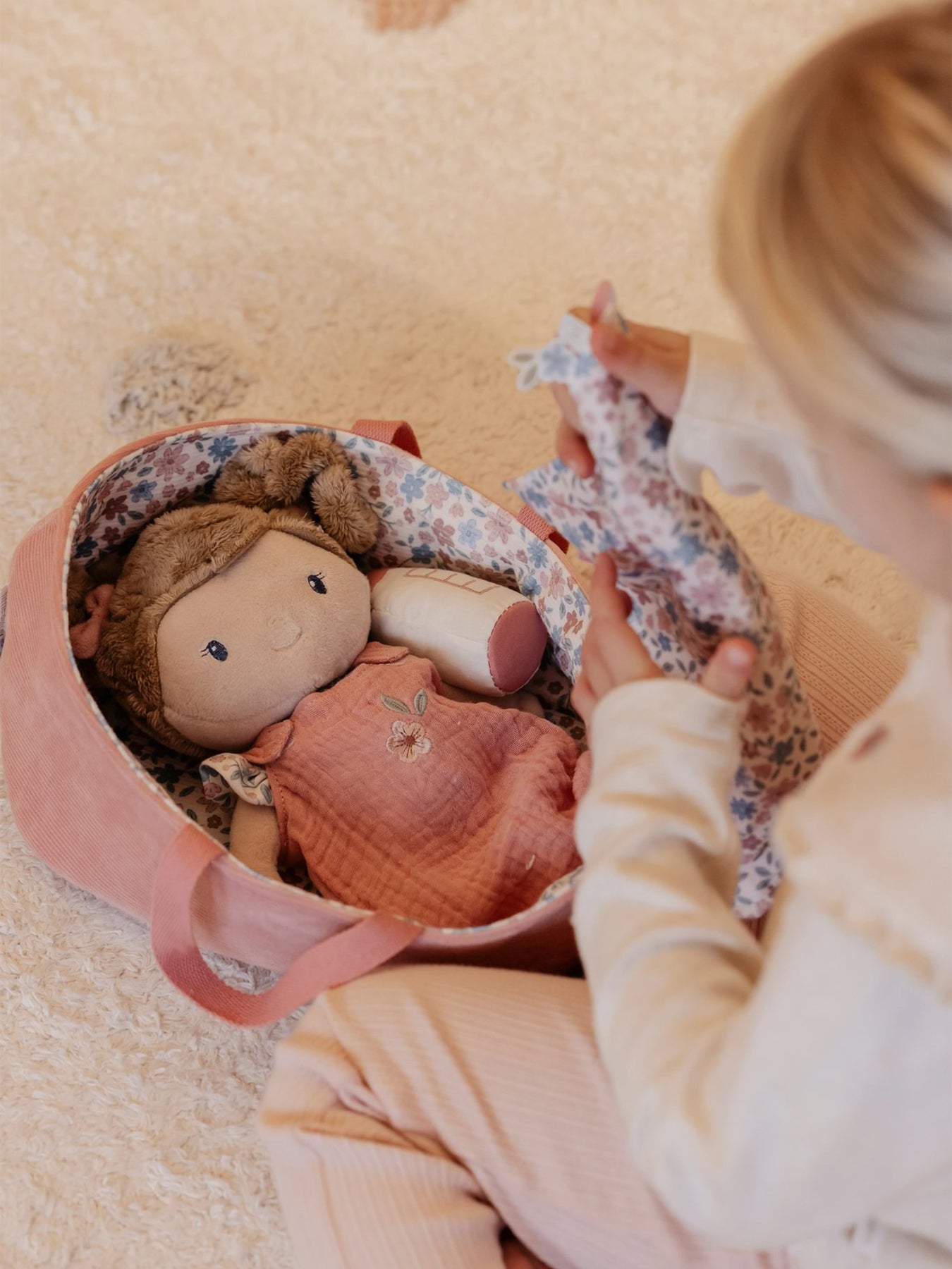 Baby Doll Rosa in Basket