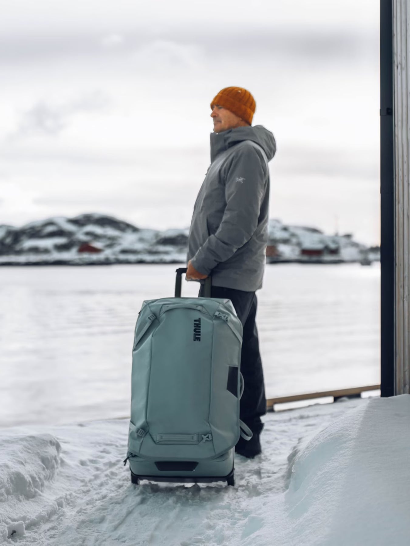 Chasm Recycled Rolling Duffel Pond Gray