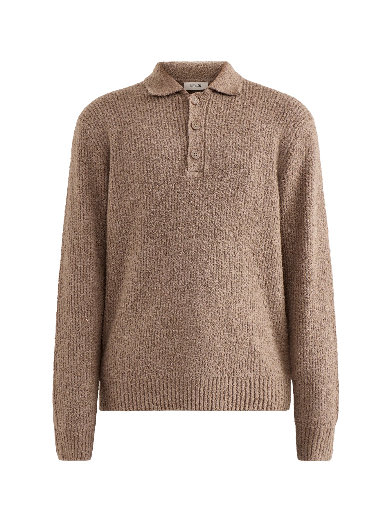 Onsdale Relaxed Long Sleeve Polo Knit Brown