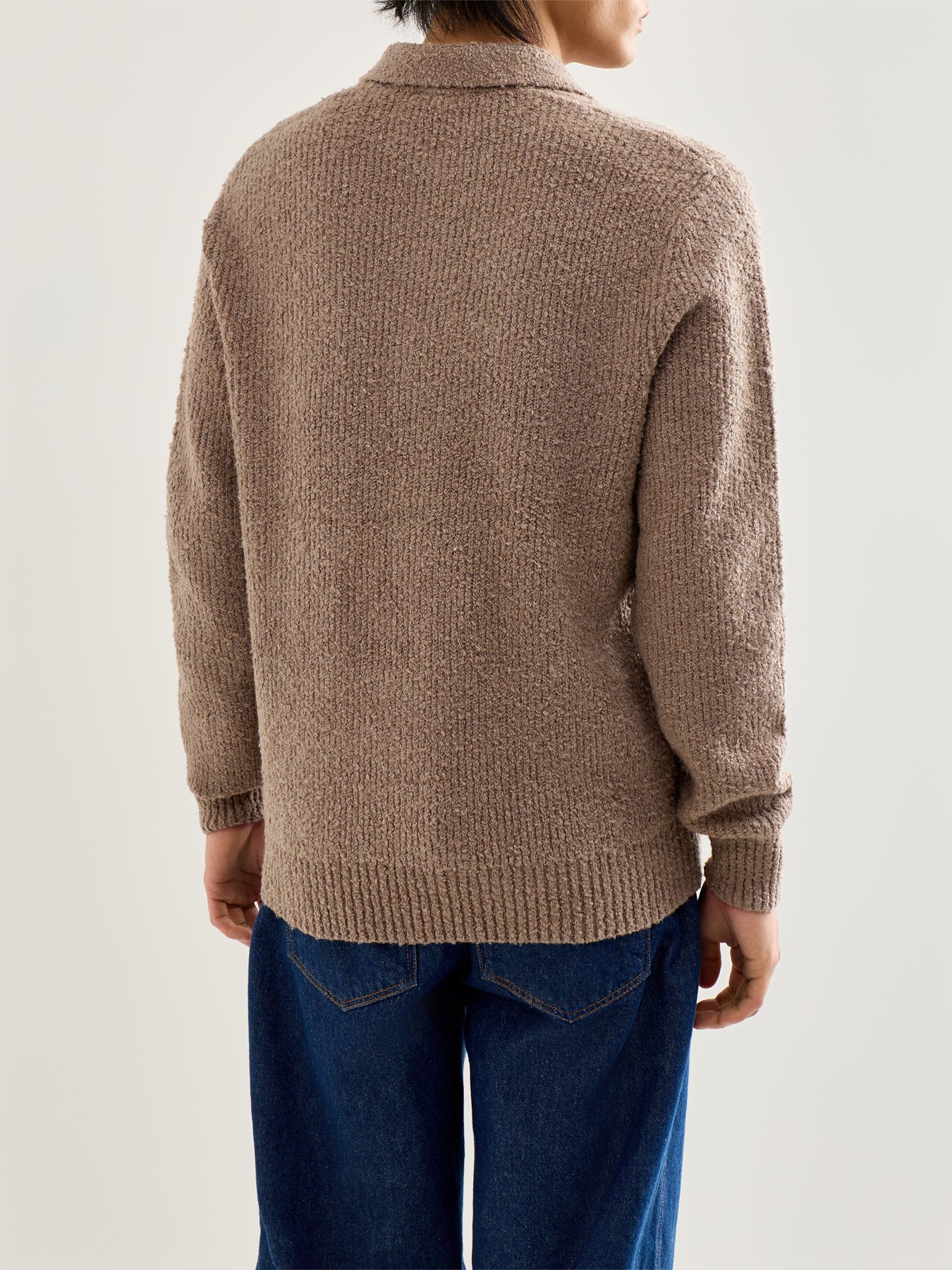 Onsdale Relaxed Long Sleeve Polo Knit Brown