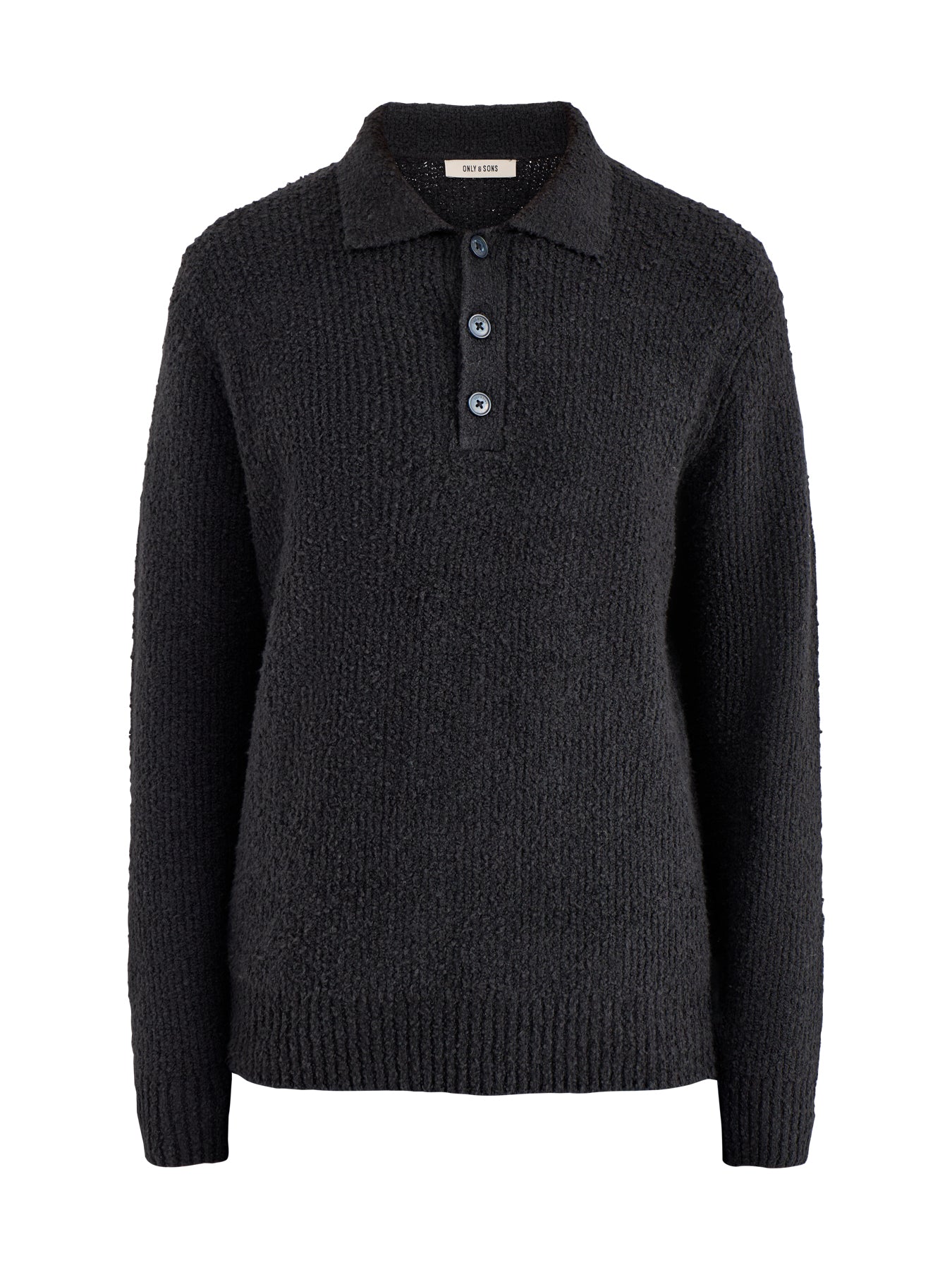 Onsdale Relaxed Long Sleeve Polo Knit Black