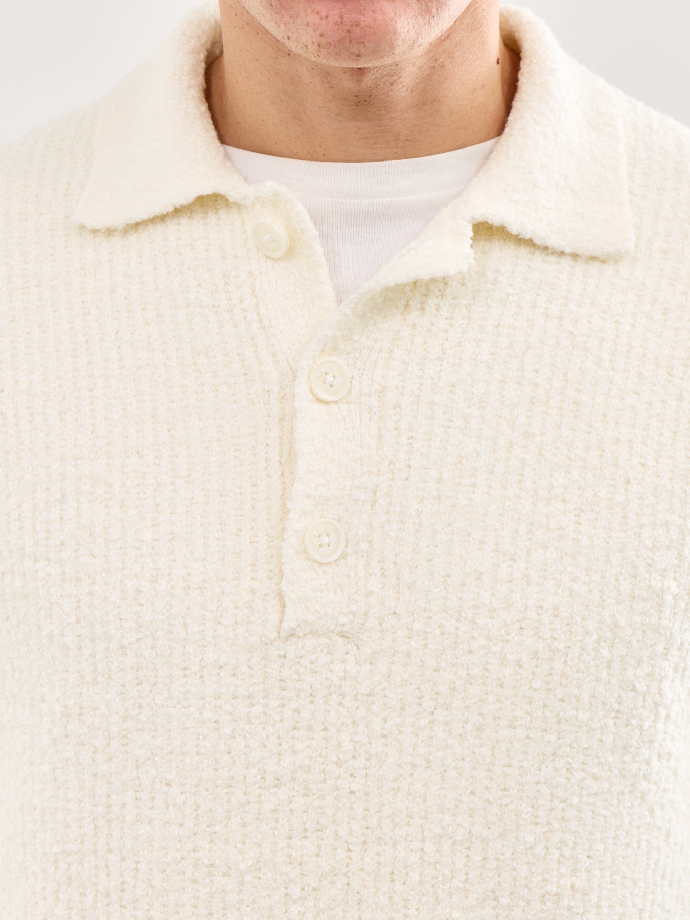 Onsdale Relaxed Long Sleeve Polo Knit Cream