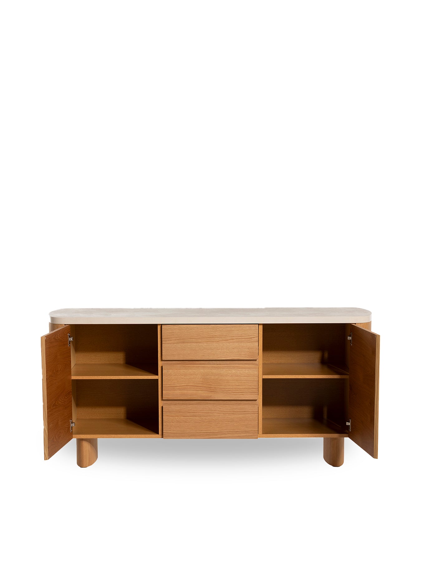Soma Natural Wood Curved Sideboard