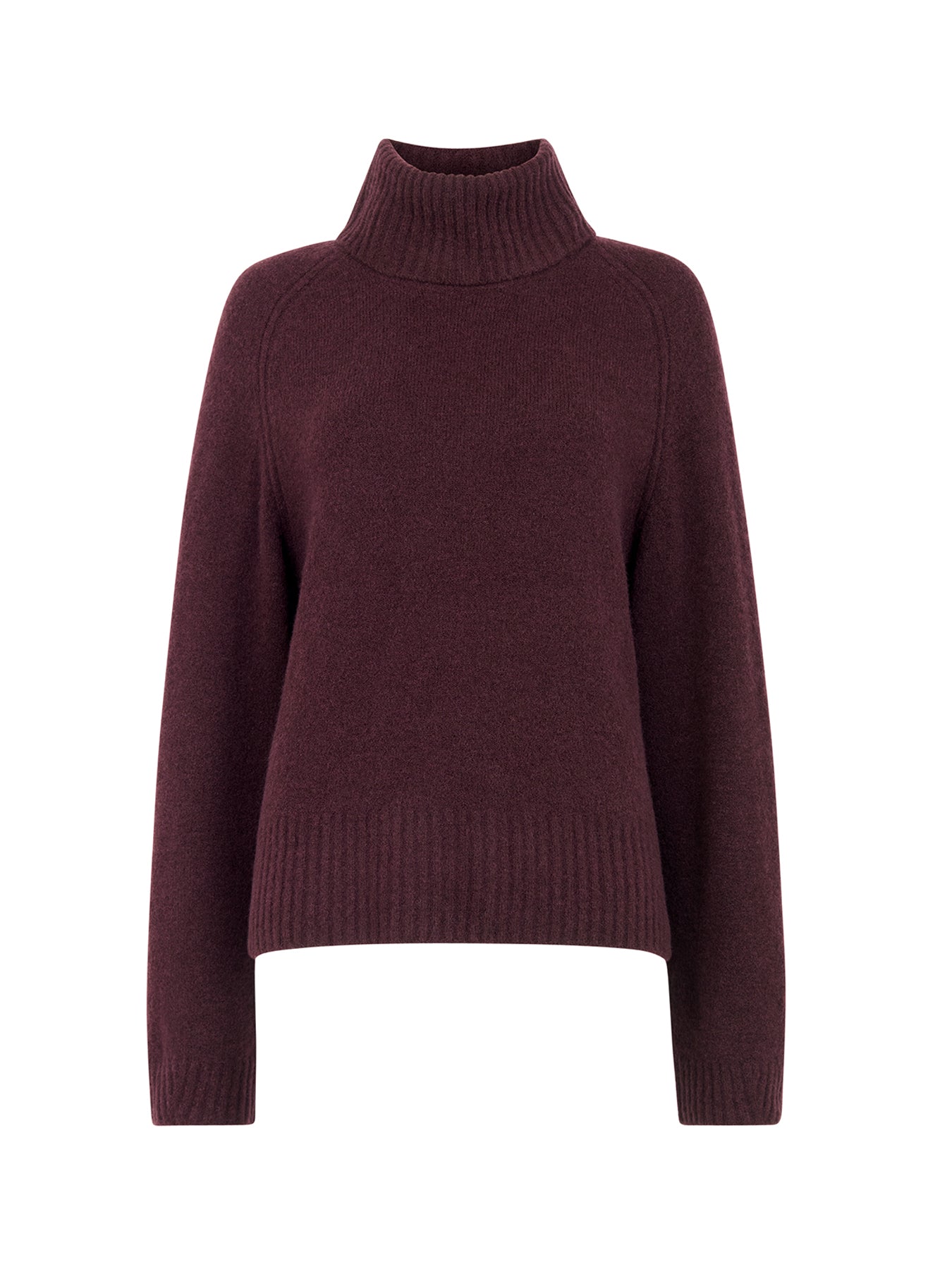 Roll Neck Wool Mix Jumper Red